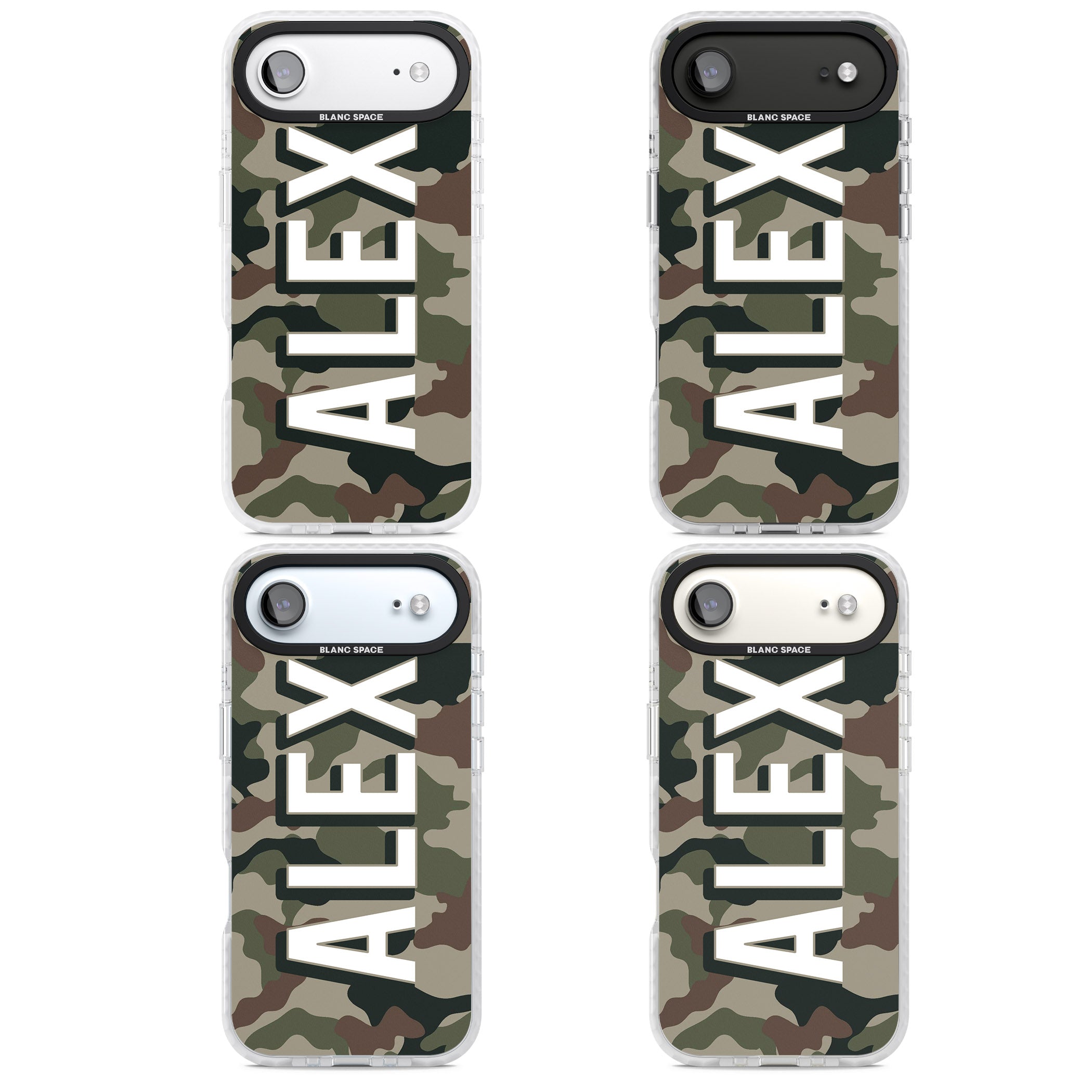 Personalised Classic Green Camo iPhone 17 Air Impact Pro Clear Phone Case APT Impact Protection