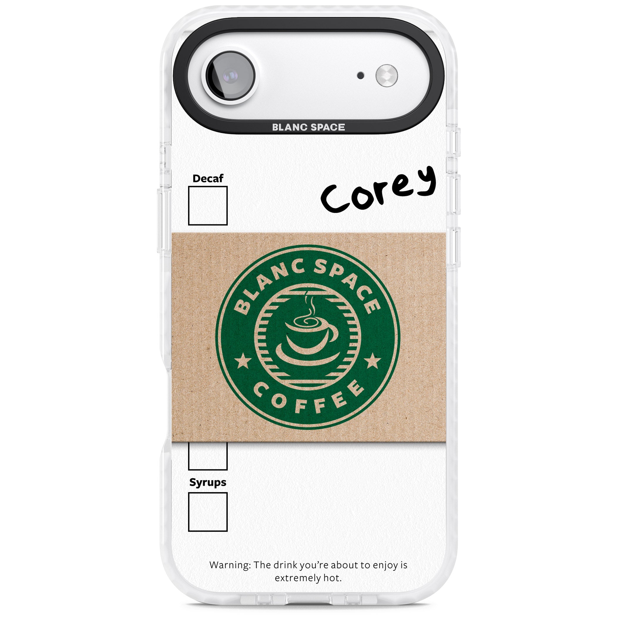 Personalised Coffee Cup iPhone 17 Air Impact Pro Clear Phone Case