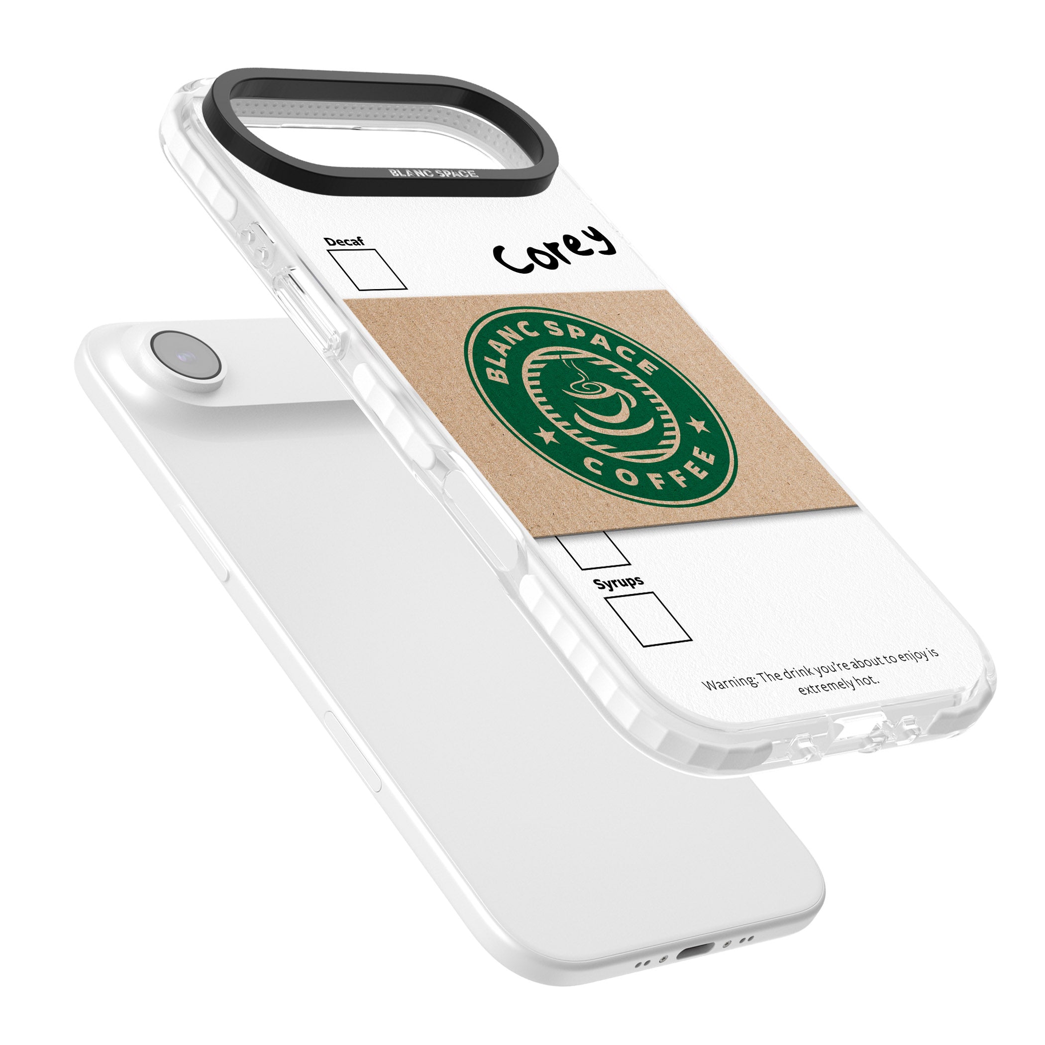 Personalised Coffee Cup iPhone 17 Air Impact Pro Clear Phone Case Colours