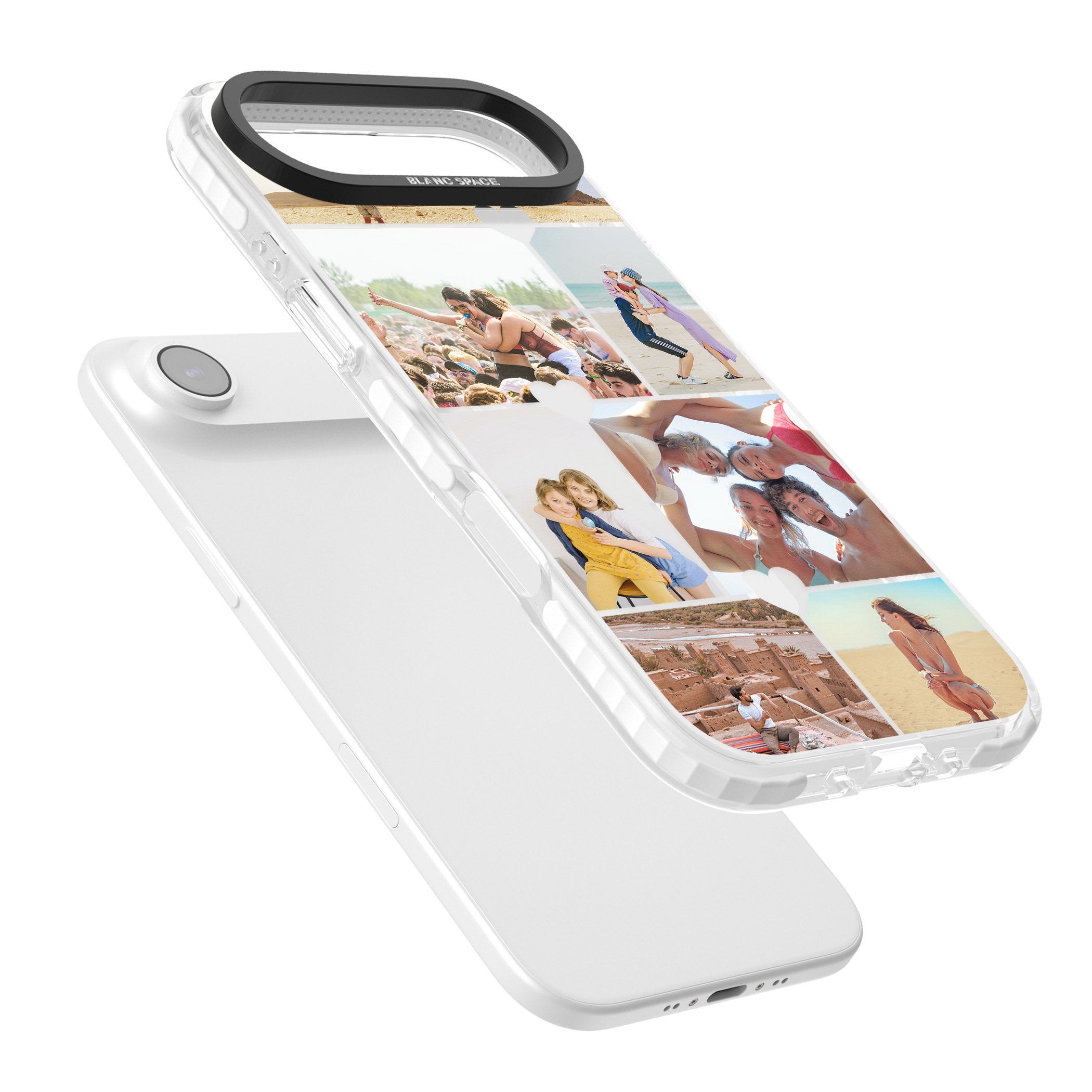 Personalised Heart Photo Grid iPhone 17 Air Impact Pro Clear Phone Case Colours