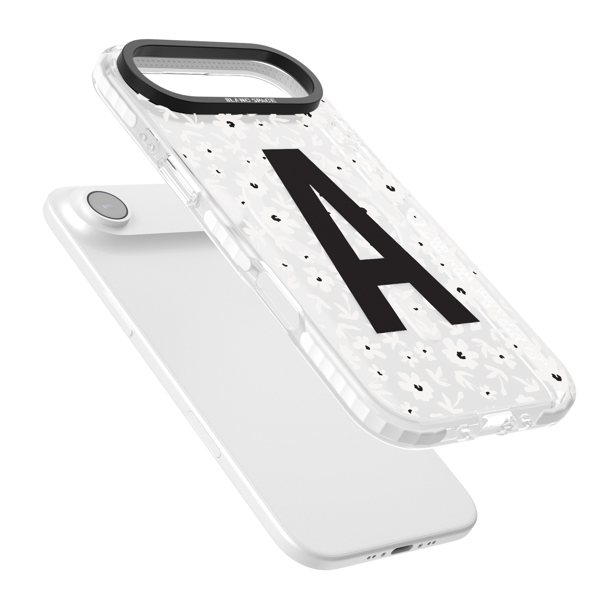 Personalised Bold Initial Floral iPhone 17 Air Impact Pro Clear Phone Case Colours