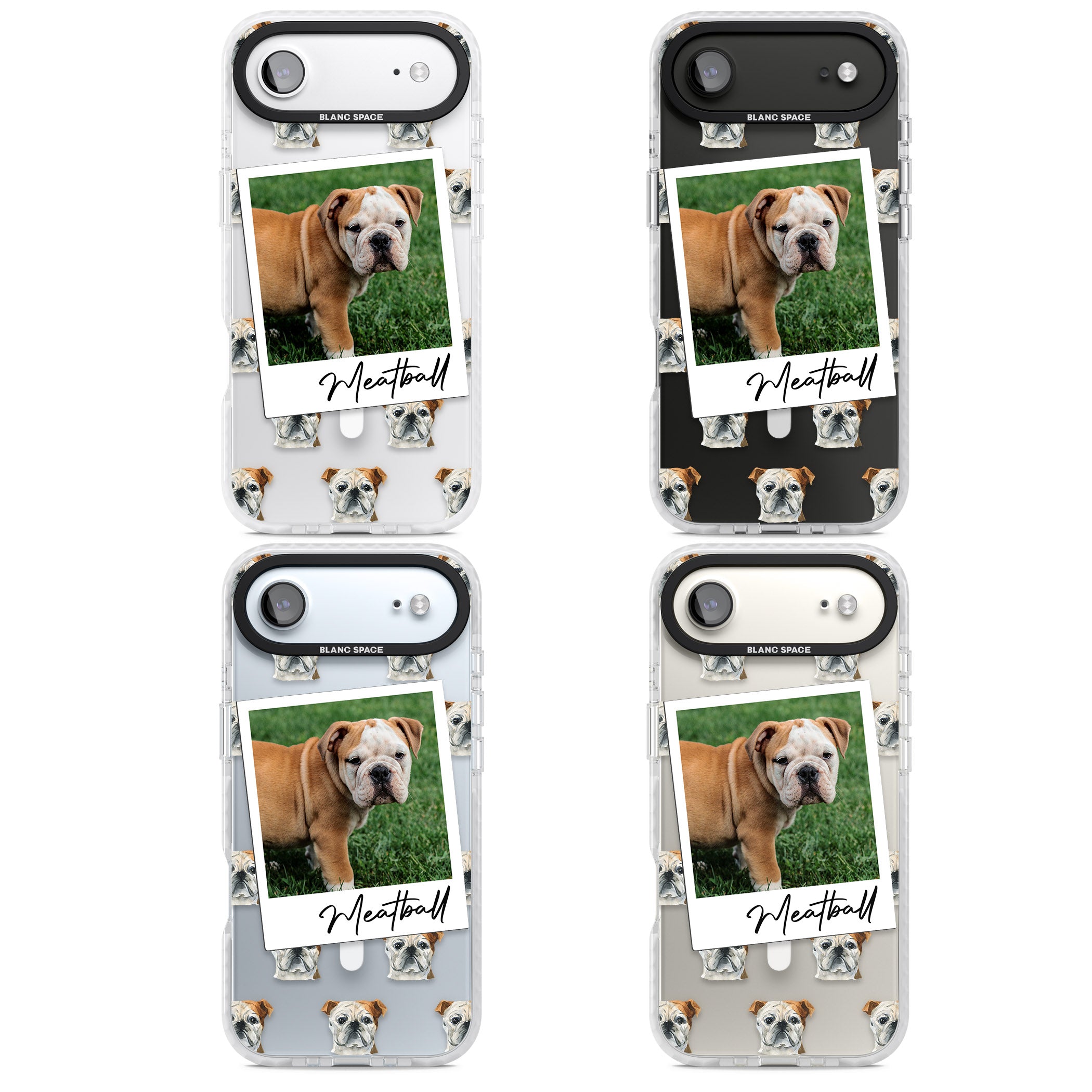 Personalised English Bulldog Instant Camera Photo iPhone 17 Air Impact Pro Clear Phone Case APT Impact Protection
