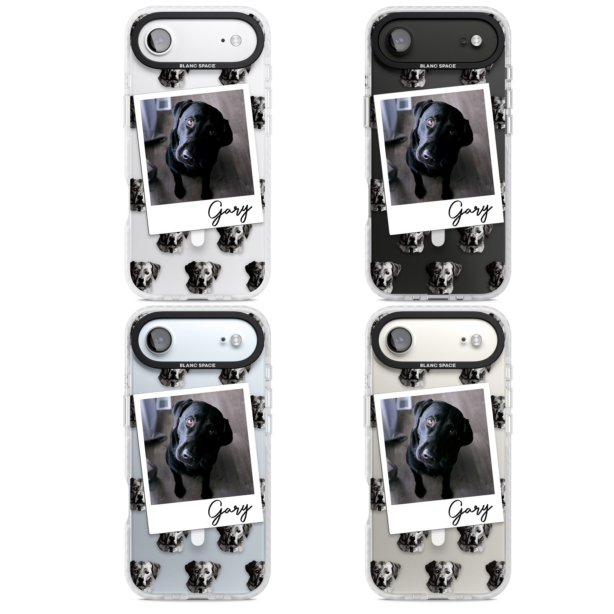 Personalised Black Labrador Instant Camera Photo iPhone 17 Air Impact Pro Clear Phone Case APT Impact Protection