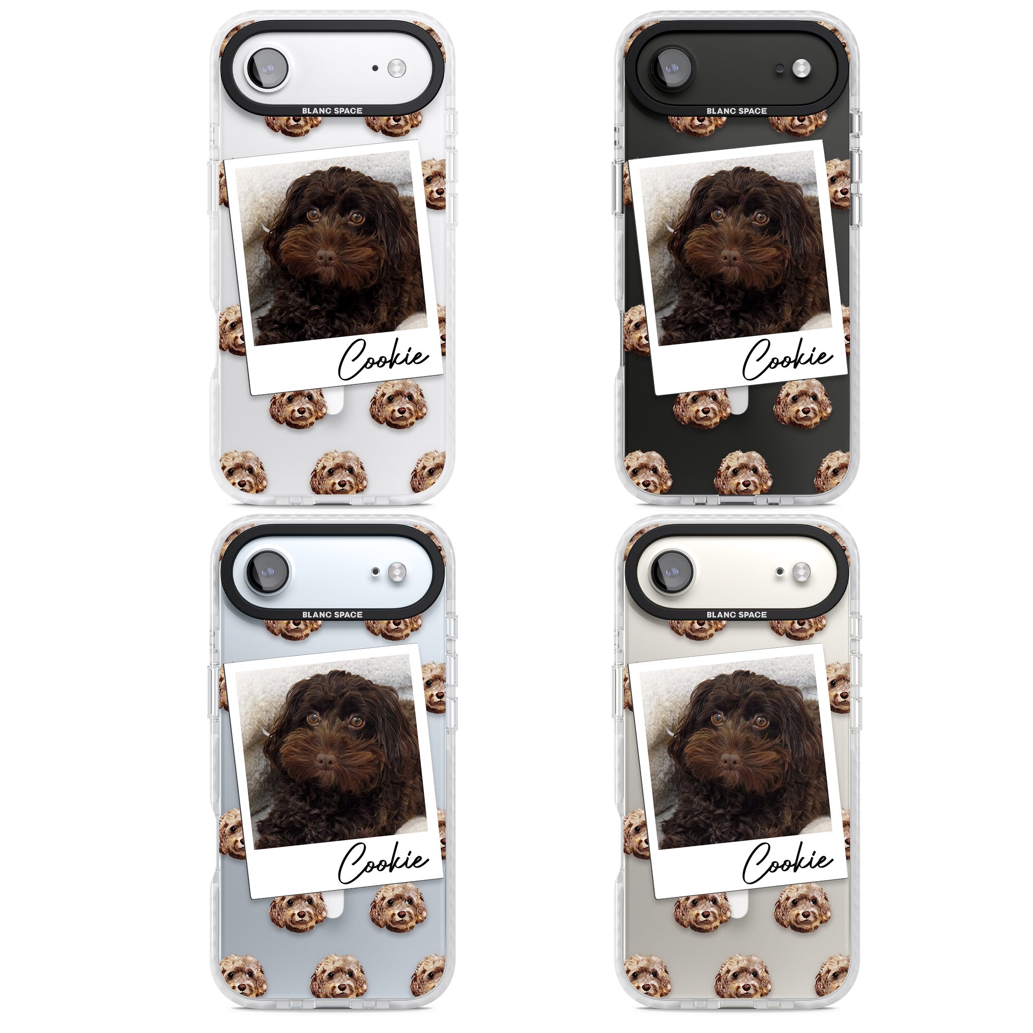Personalised Brown Cockapoo Instant Camera Photo iPhone 17 Air Impact Pro Clear Phone Case APT Impact Protection