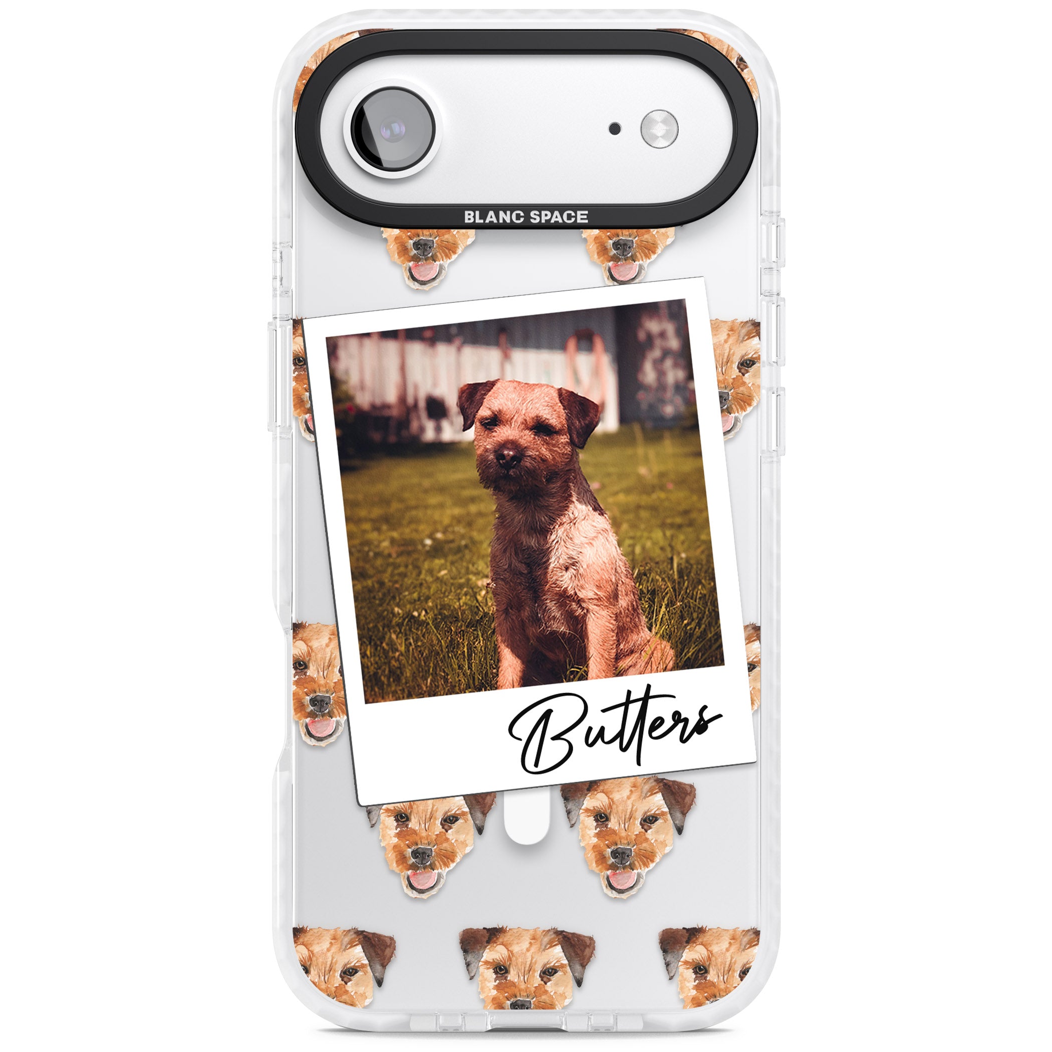 Personalised Border Terrier Instant Camera Photo iPhone 17 Air Impact Pro Clear Phone Case