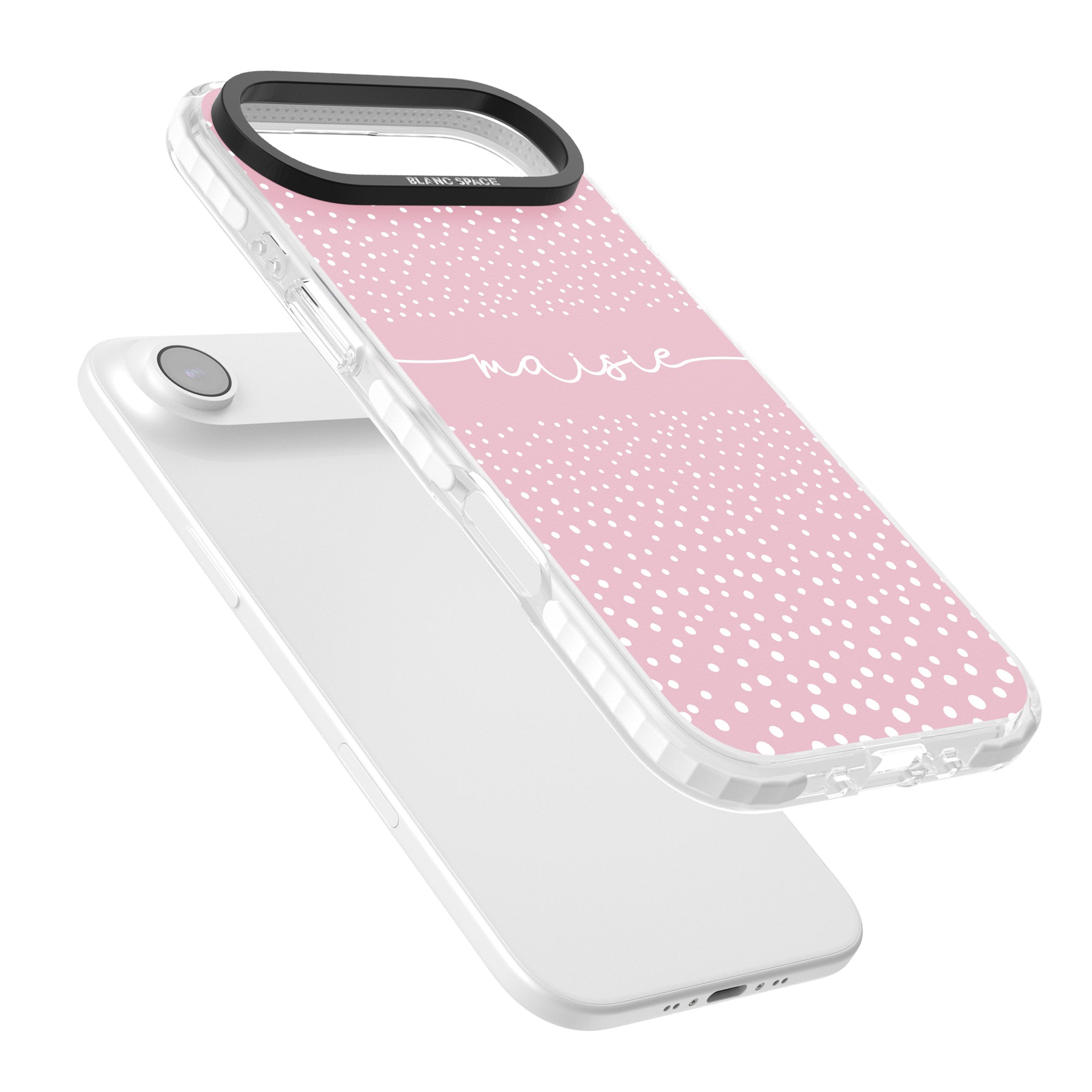 Personalised Pink Dots iPhone 17 Air Impact Pro Clear Phone Case Colours