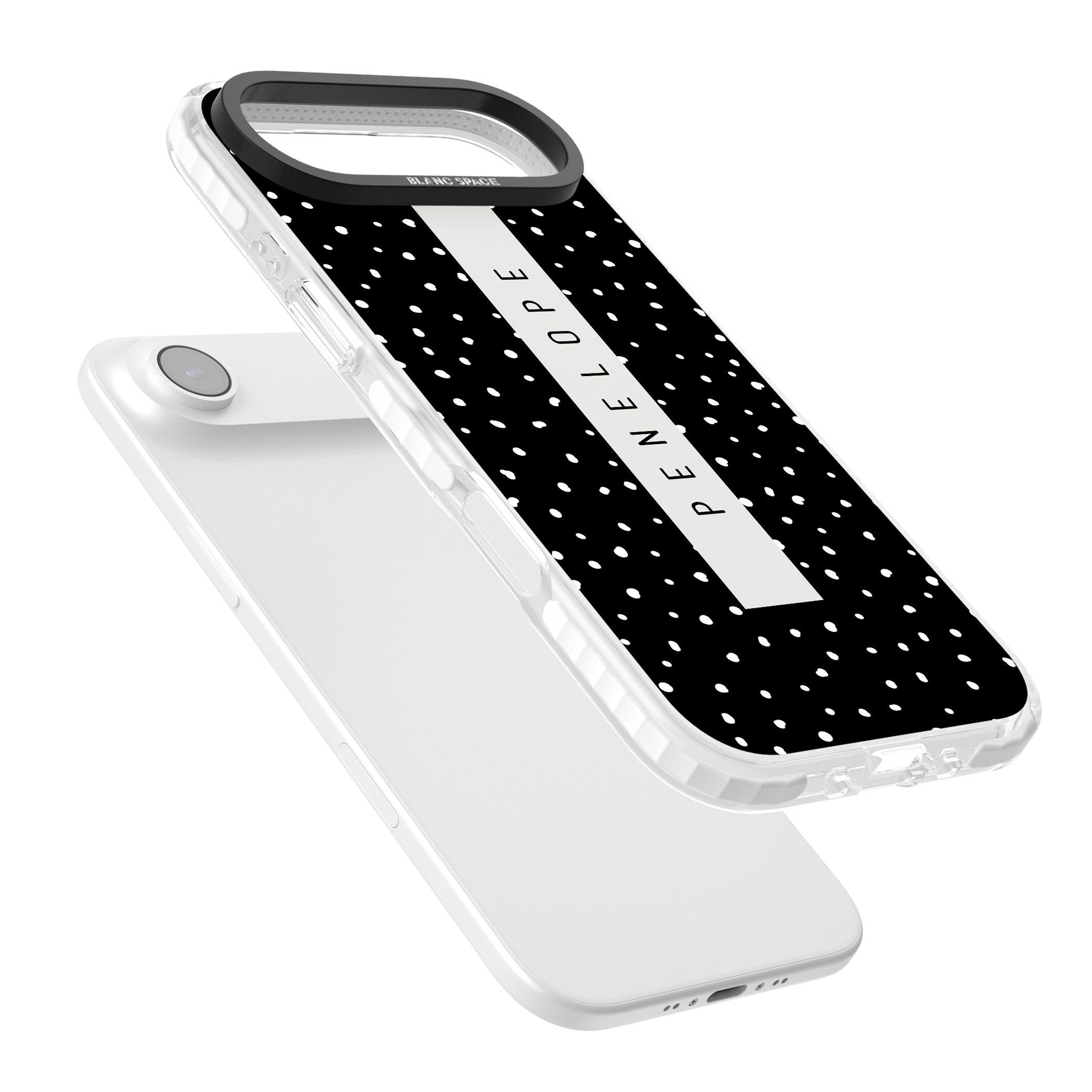 Personalised Black Dots iPhone 17 Air Impact Pro Clear Phone Case Colours
