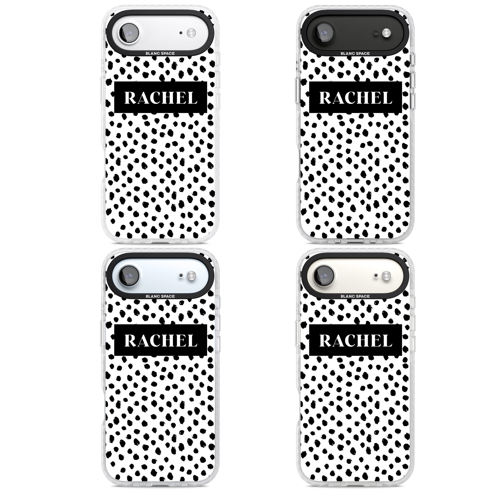 Personalised Black Dots iPhone 17 Air Impact Pro Clear Phone Case APT Impact Protection