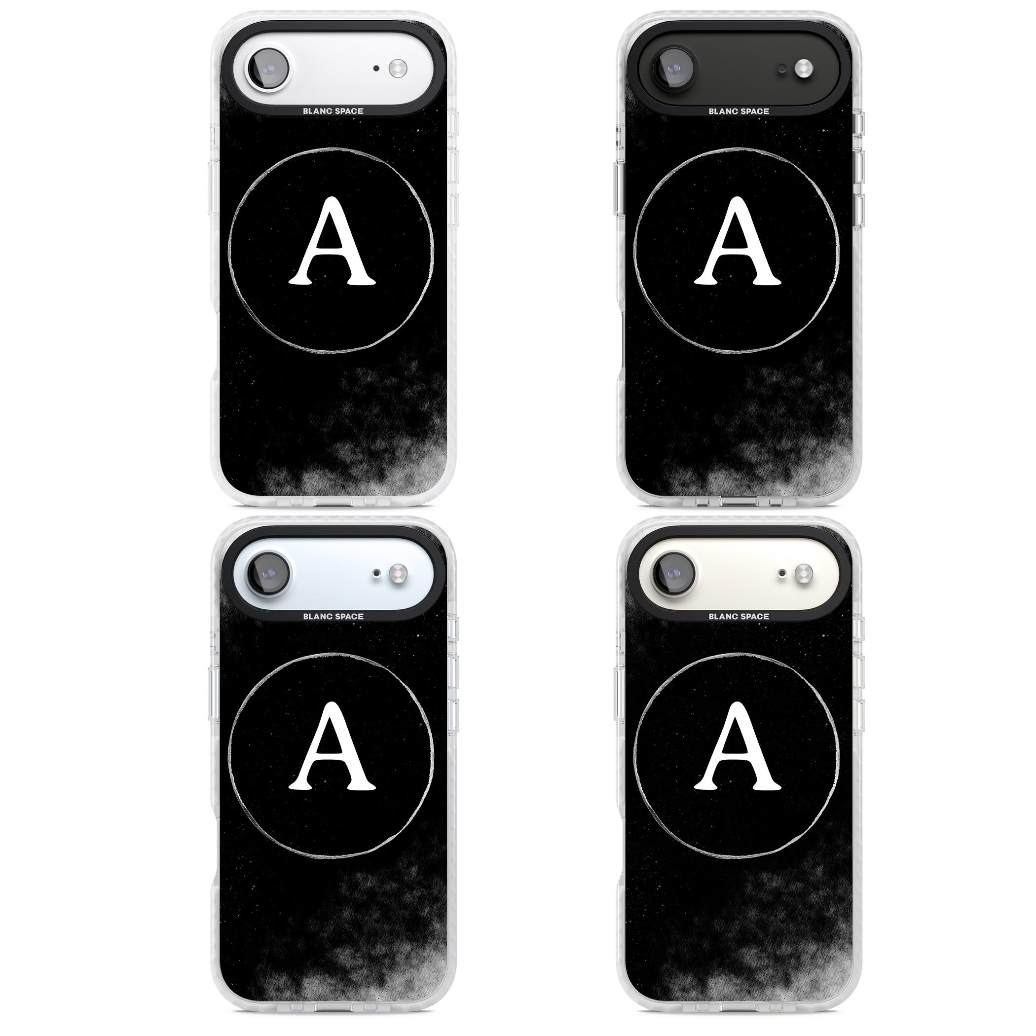 Personalised Monochrome Cosmic Monogram iPhone 17 Air Impact Pro Clear Phone Case APT Impact Protection