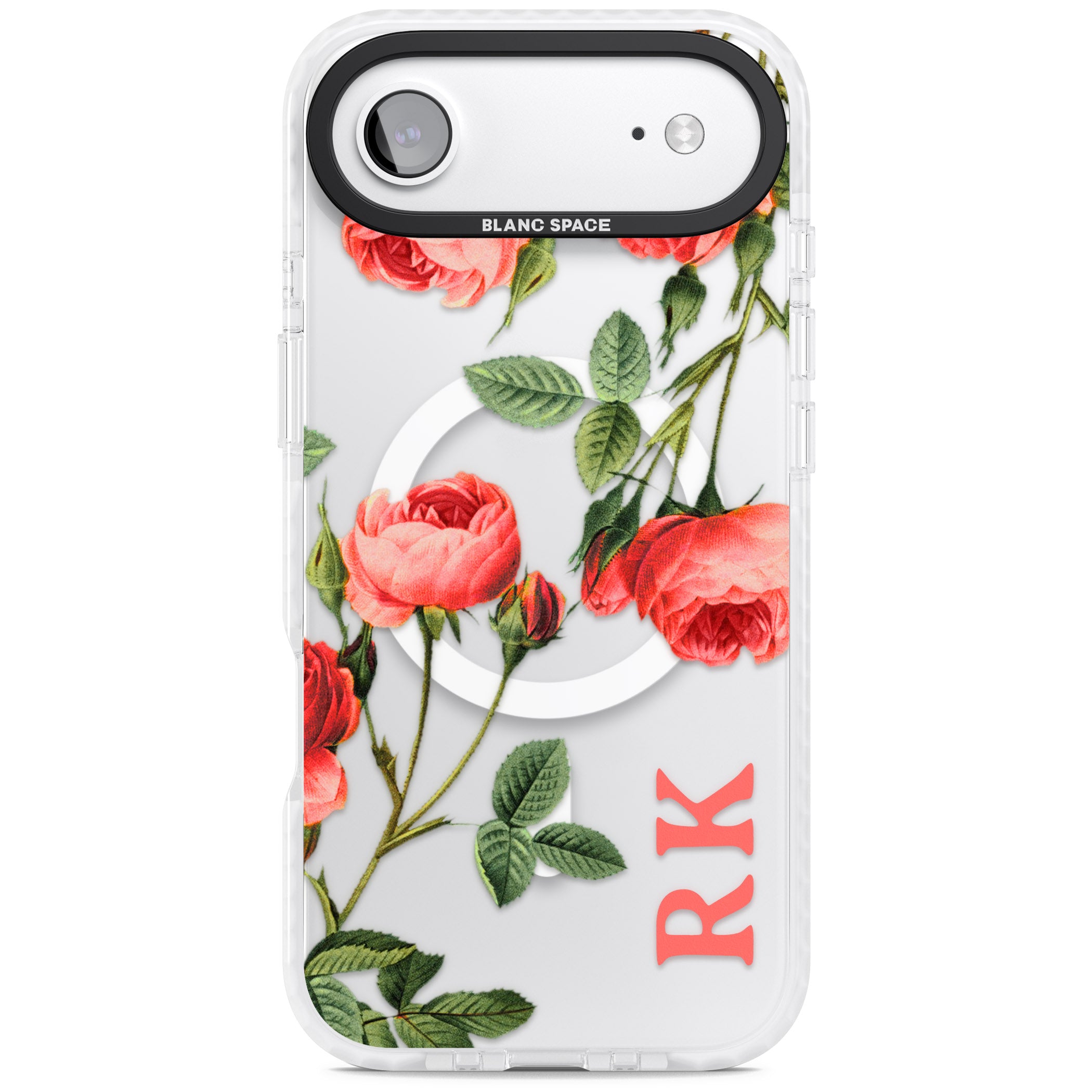 Personalised Vintage Floral Rose iPhone 17 Air Impact Pro Clear Phone Case
