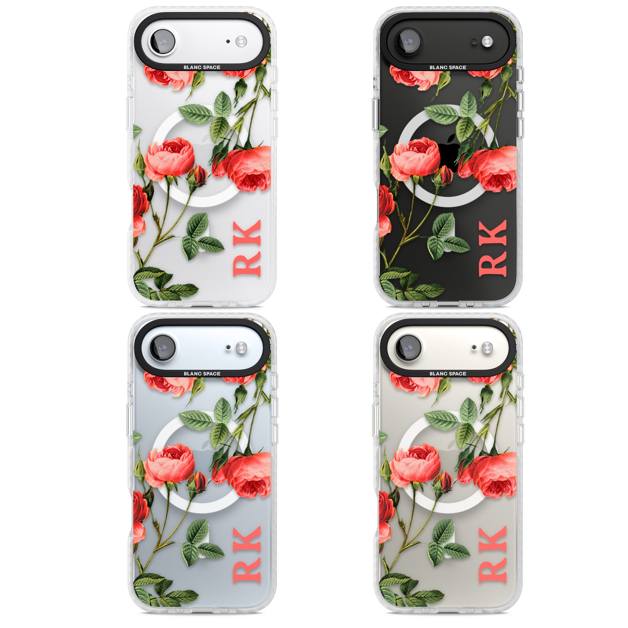 Personalised Vintage Floral Rose iPhone 17 Air Impact Pro Clear Phone Case APT Impact Protection