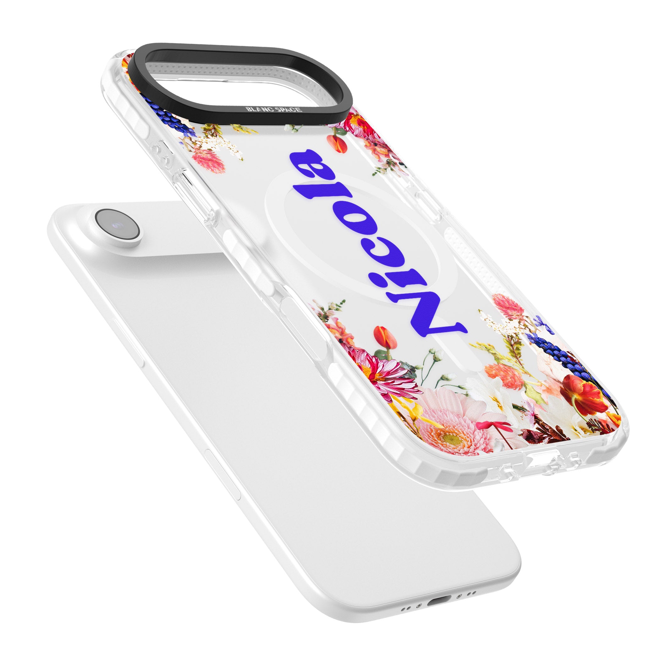 Personalised Floral Name iPhone 17 Air Impact Pro Clear Phone Case Colours