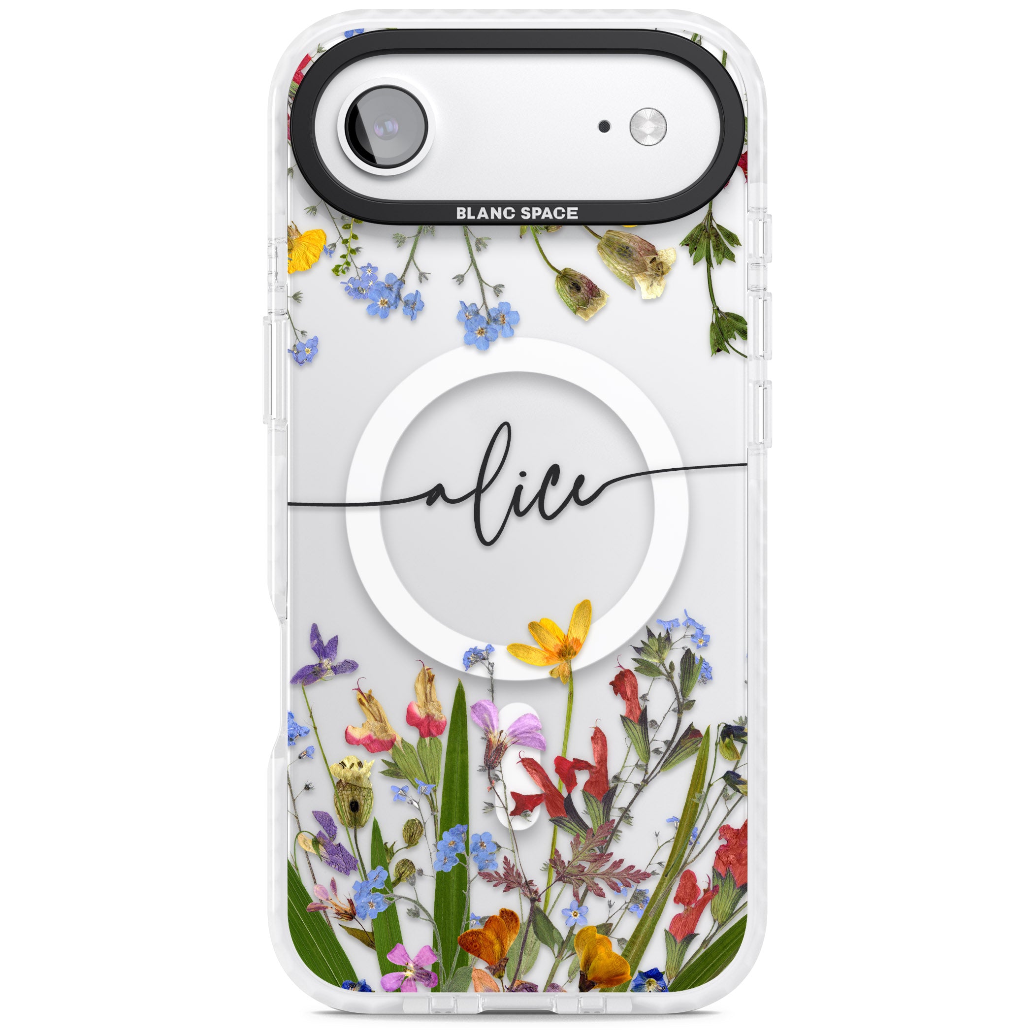 Personalised Wildflower Floral iPhone 17 Air Impact Pro Clear Phone Case