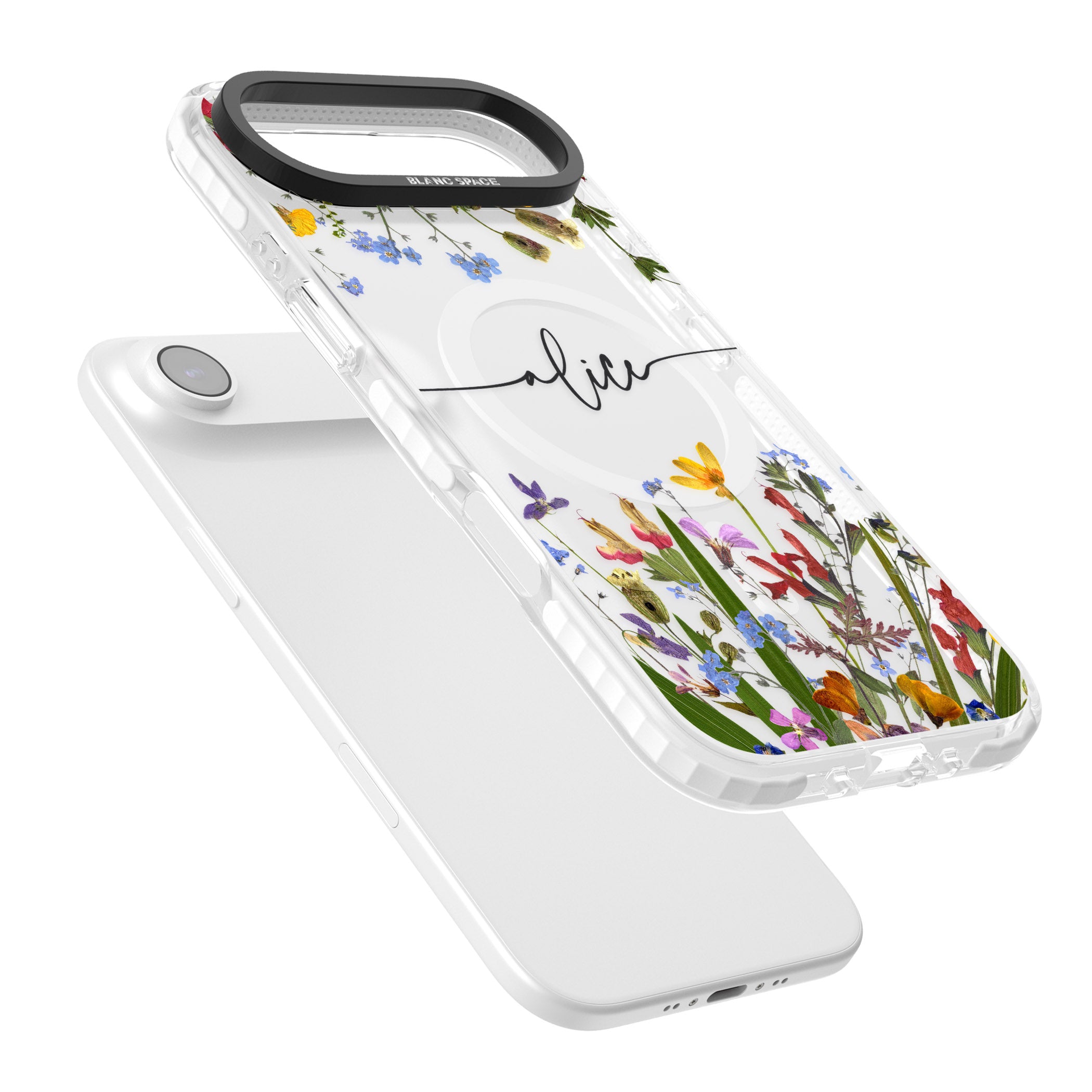 Personalised Wildflower Floral iPhone 17 Air Impact Pro Clear Phone Case Colours