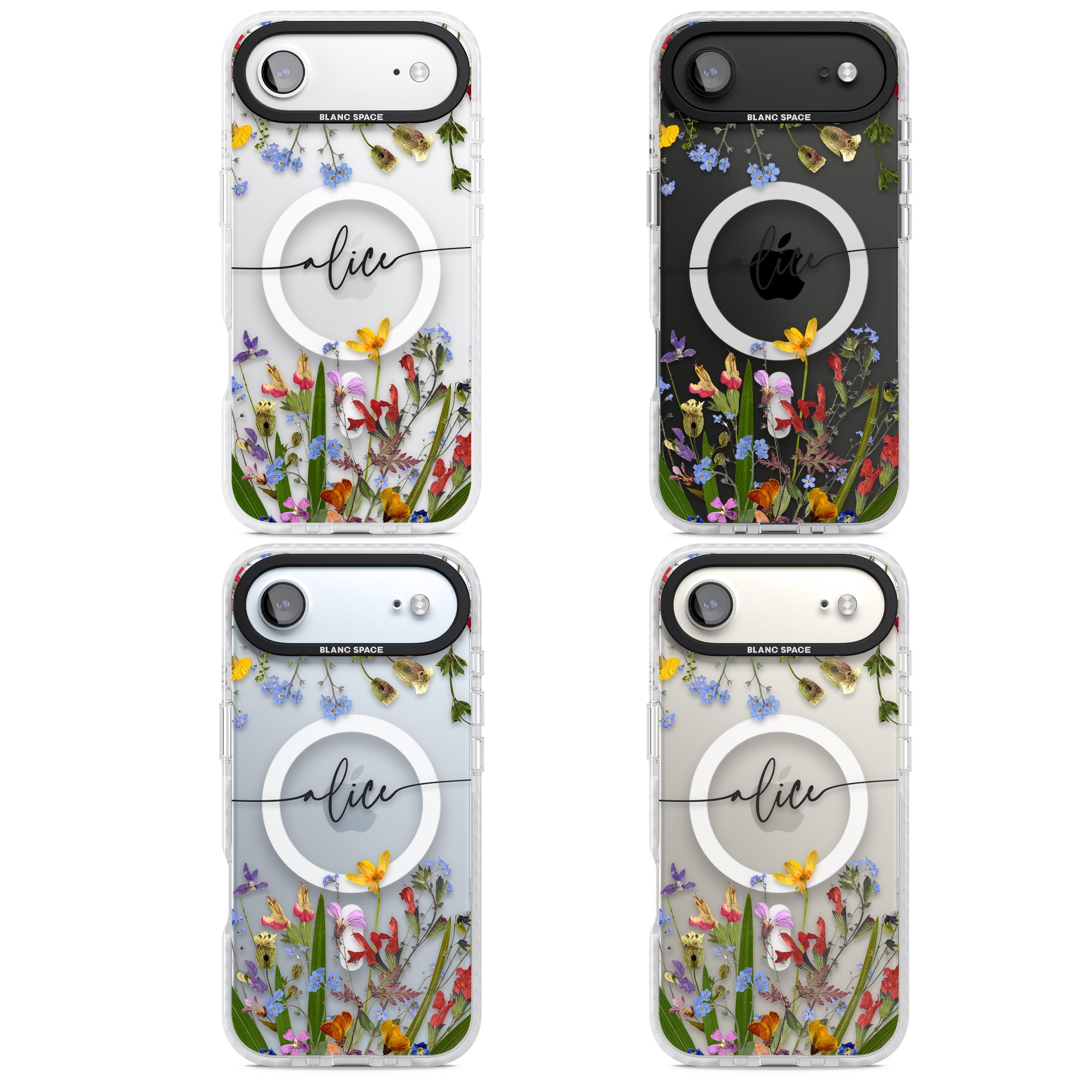 Personalised Wildflower Floral iPhone 17 Air Impact Pro Clear Phone Case APT Impact Protection