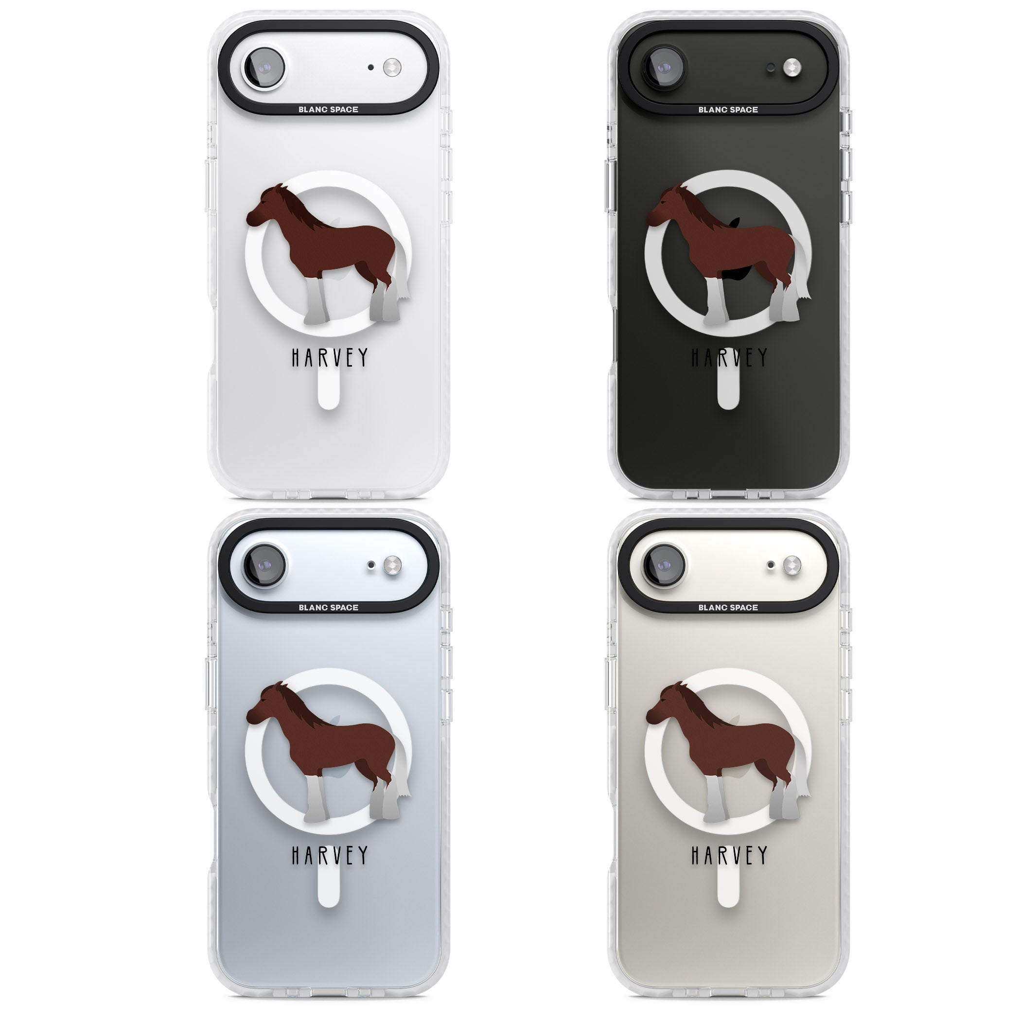 Personalised Brown Horse iPhone 17 Air Impact Pro Clear Phone Case APT Impact Protection