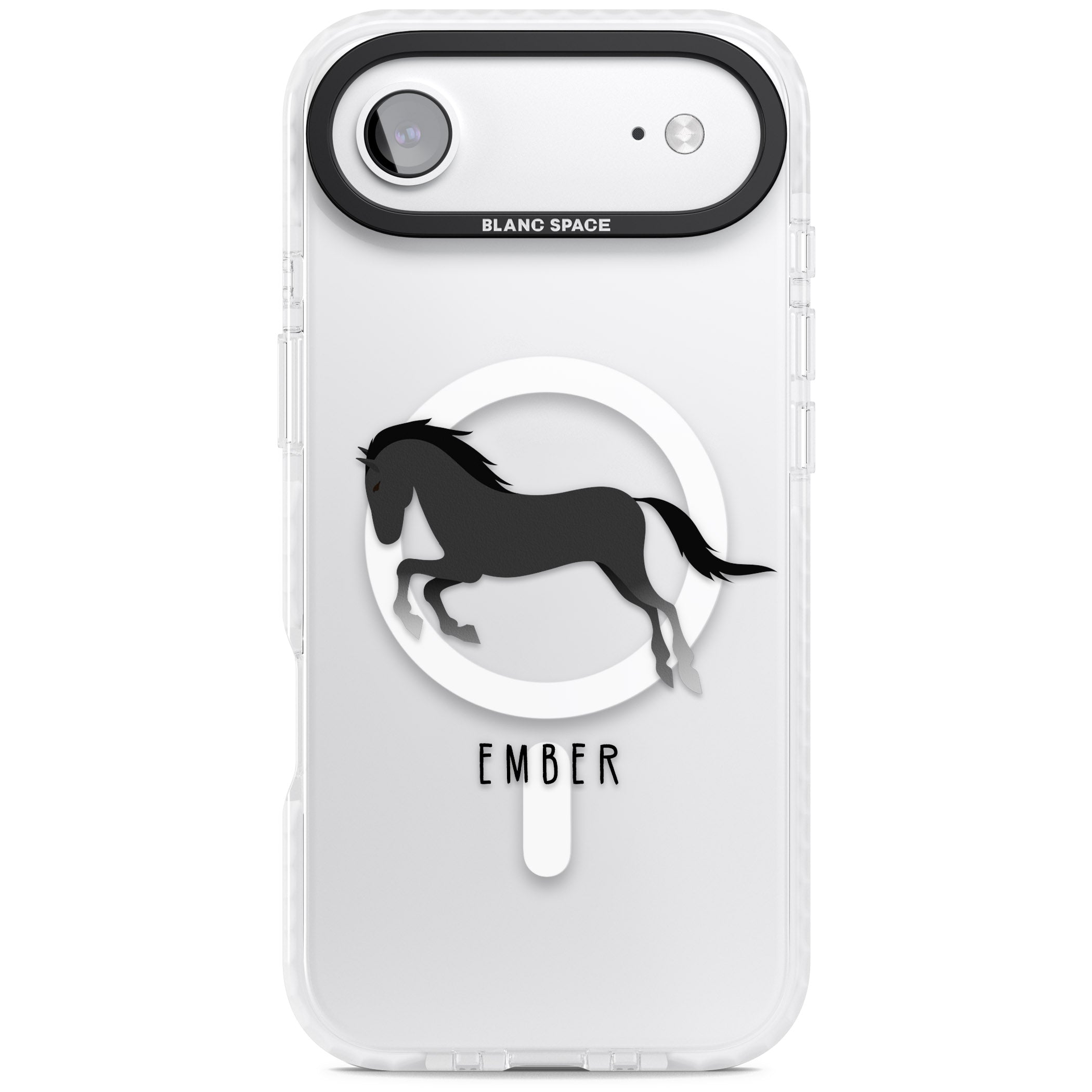 Personalised Black Horse iPhone 17 Air Impact Pro Clear Phone Case