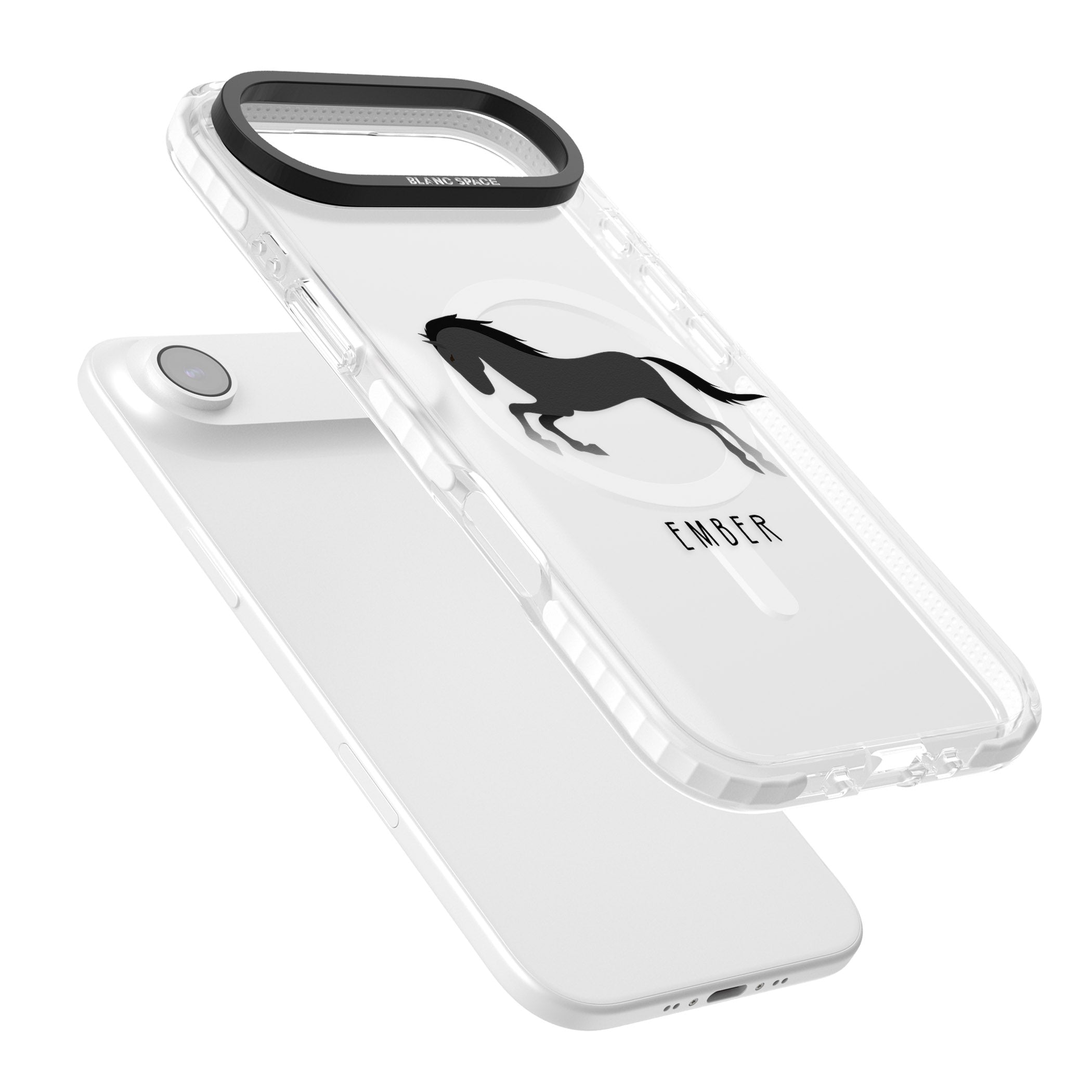 Personalised Black Horse iPhone 17 Air Impact Pro Clear Phone Case Colours