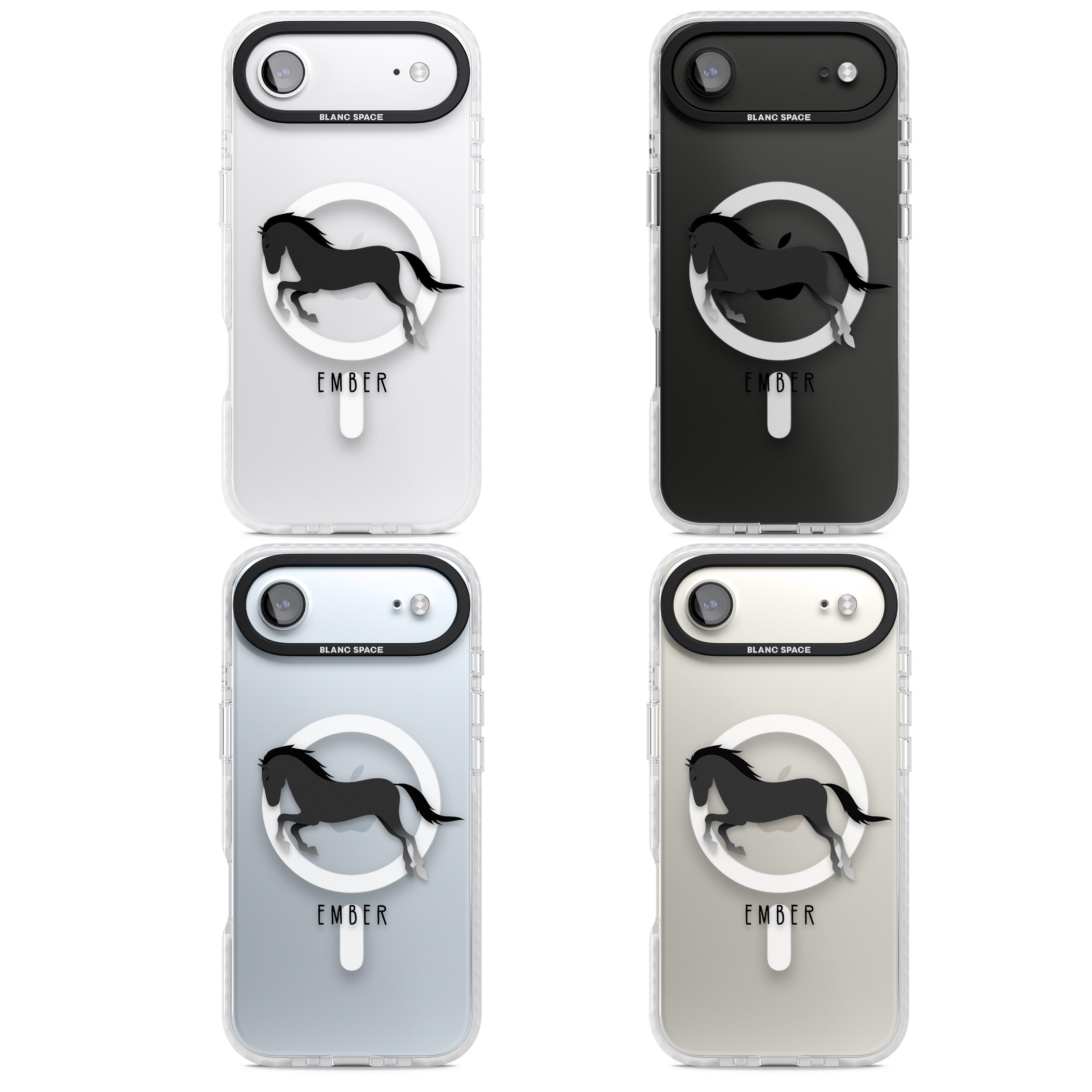 Personalised Black Horse iPhone 17 Air Impact Pro Clear Phone Case APT Impact Protection