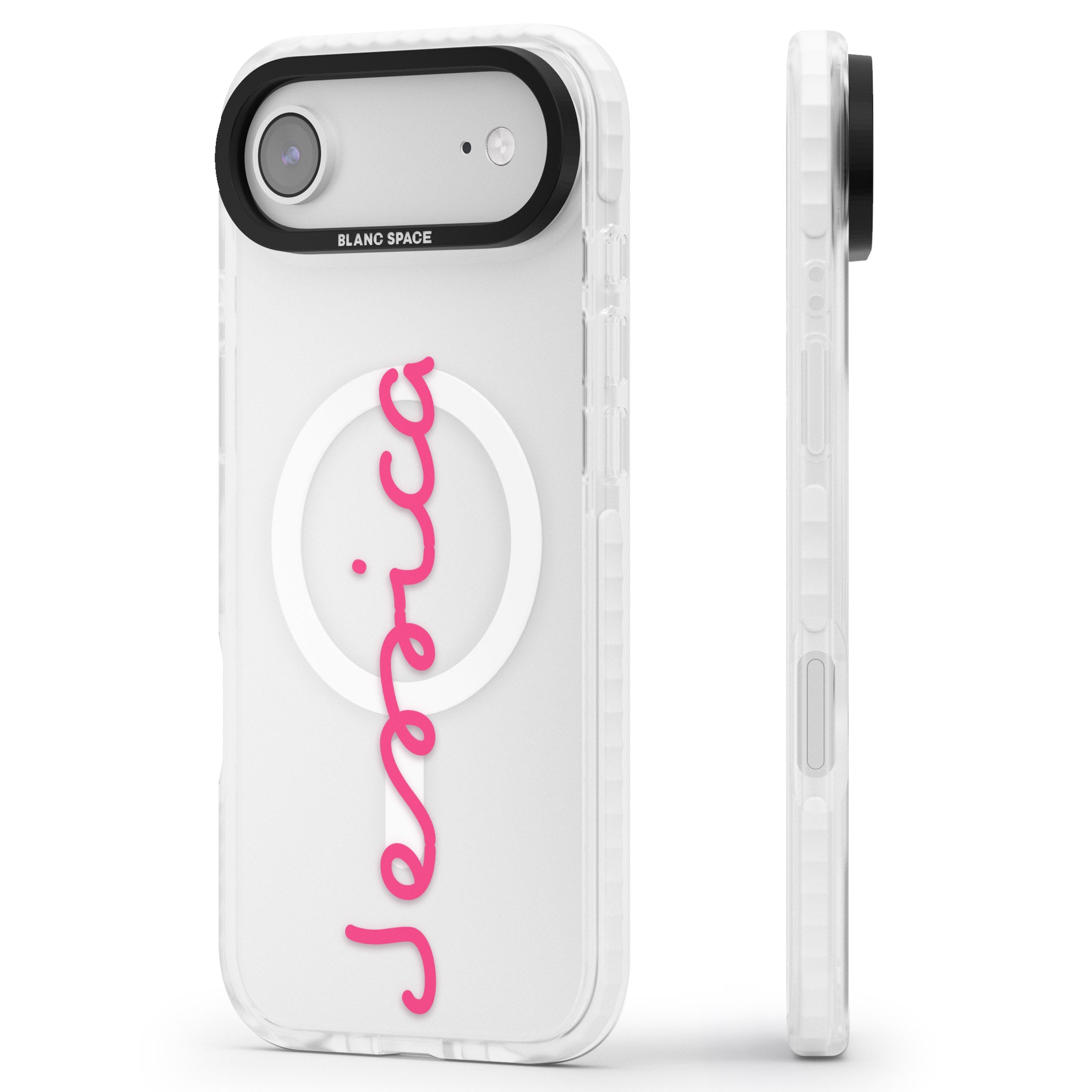 Personalised Summer Name iPhone 17 Air Impact Pro Clear Phone Case Side Profile