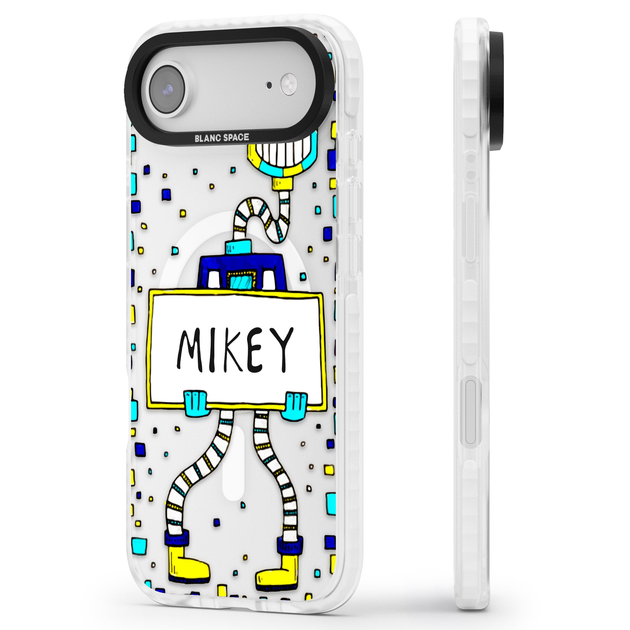 Personalised Tubes Guy iPhone 17 Air Impact Pro Clear Phone Case Side Profile