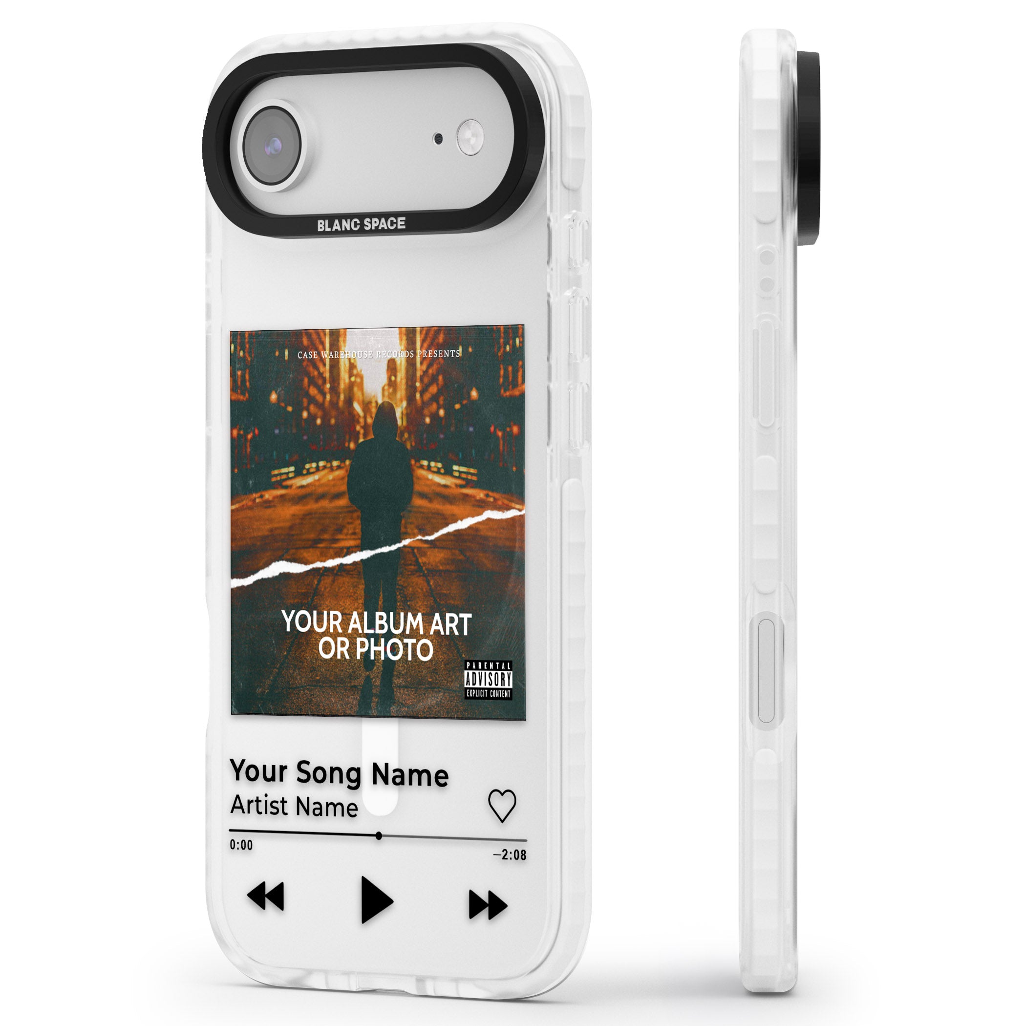 Personalised Album Art iPhone 17 Air Impact Pro Clear Phone Case Side Profile