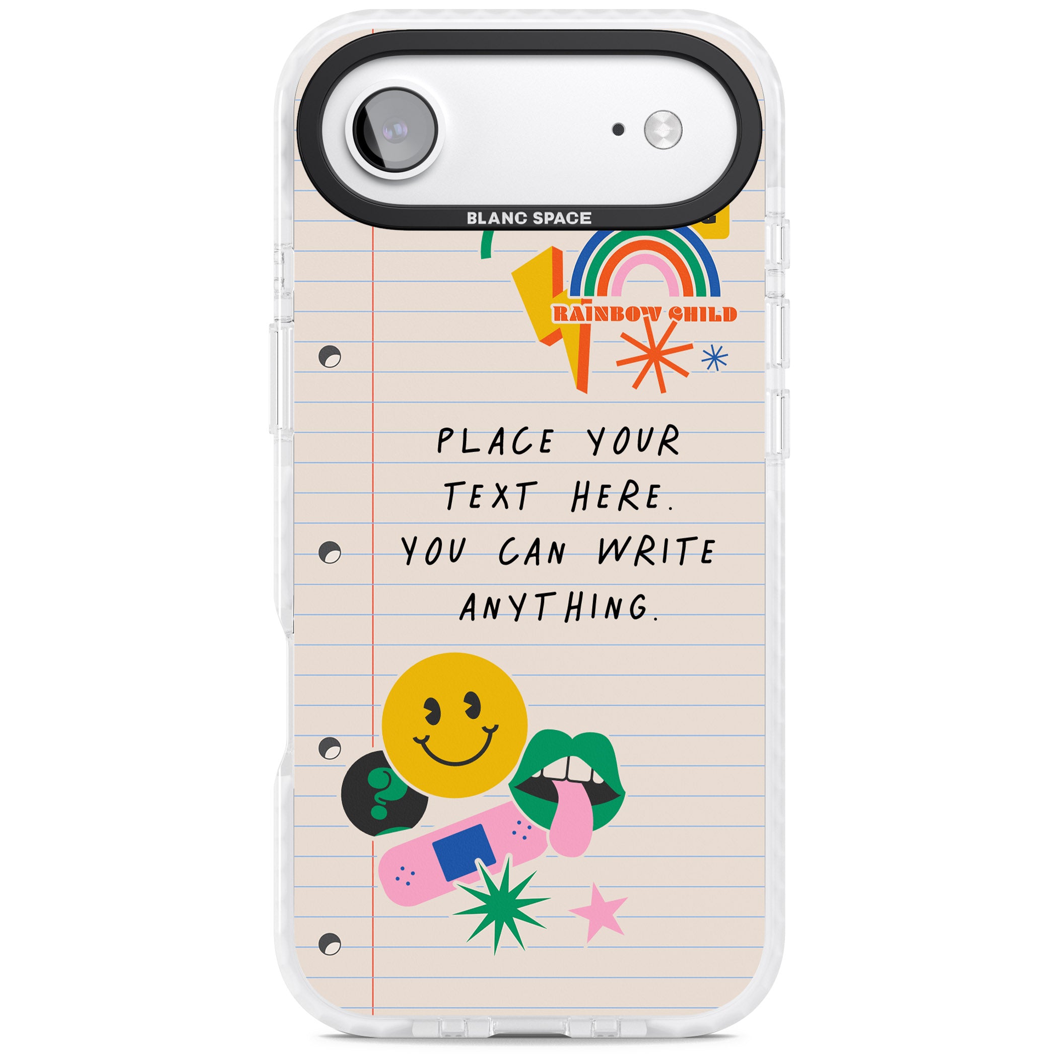 Personalised Retro Rainbow Fun iPhone 17 Air Impact Pro Clear Phone Case