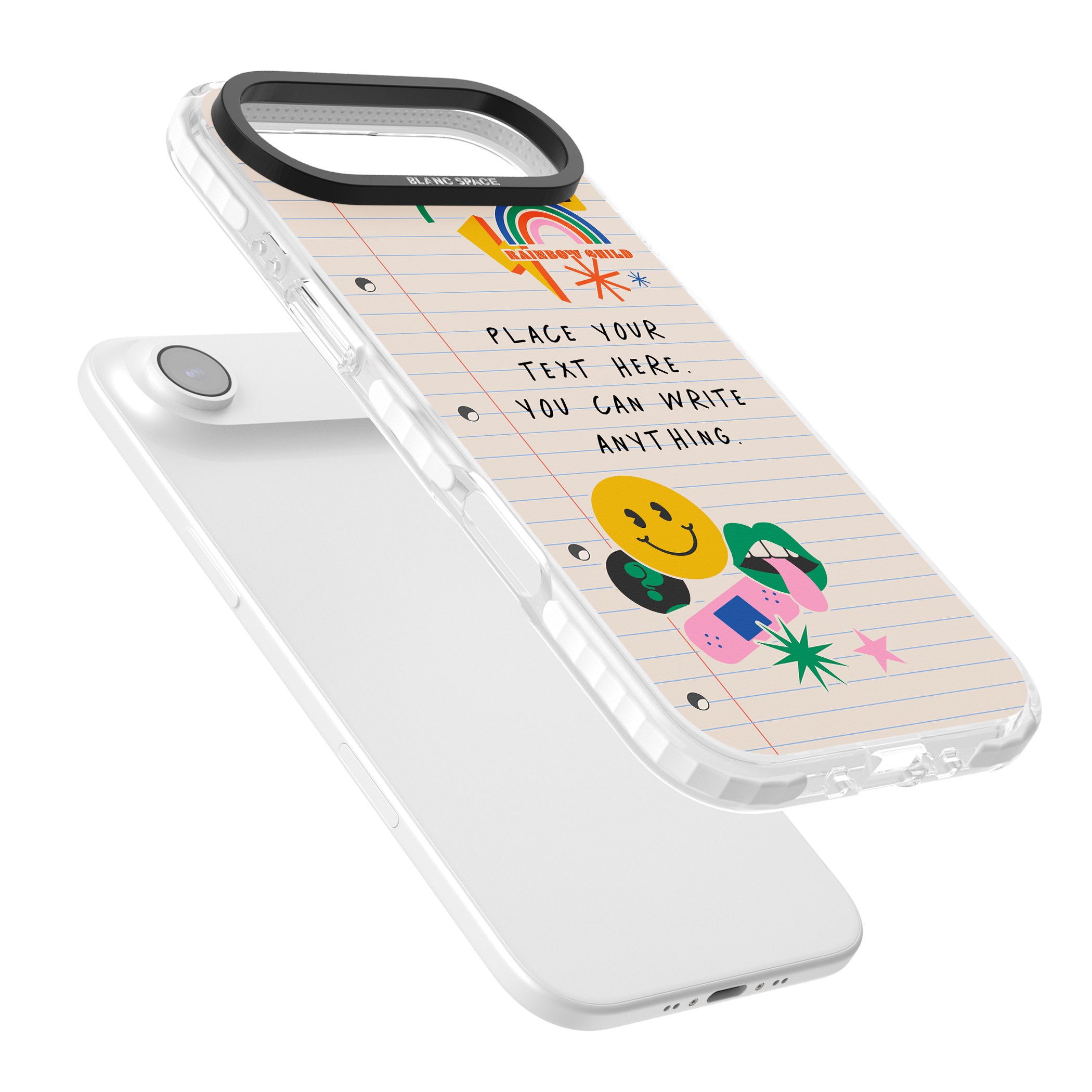 Personalised Retro Rainbow Fun iPhone 17 Air Impact Pro Clear Phone Case Colours