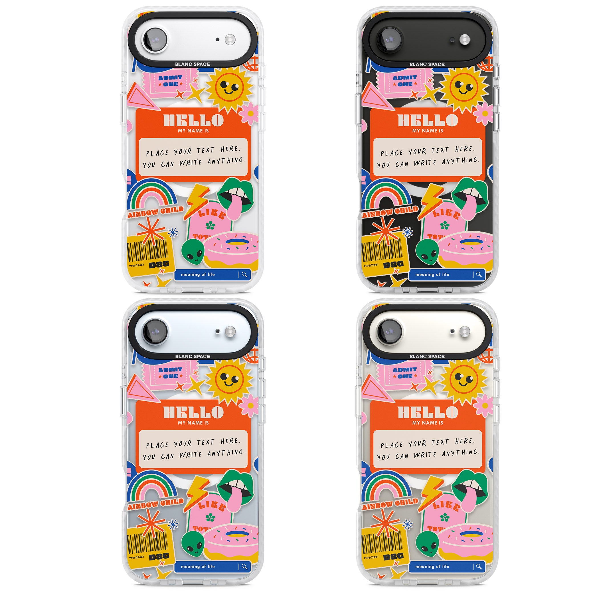 Personalised Retro Vibes Sticker iPhone 17 Air Impact Pro Clear Phone Case APT Impact Protection