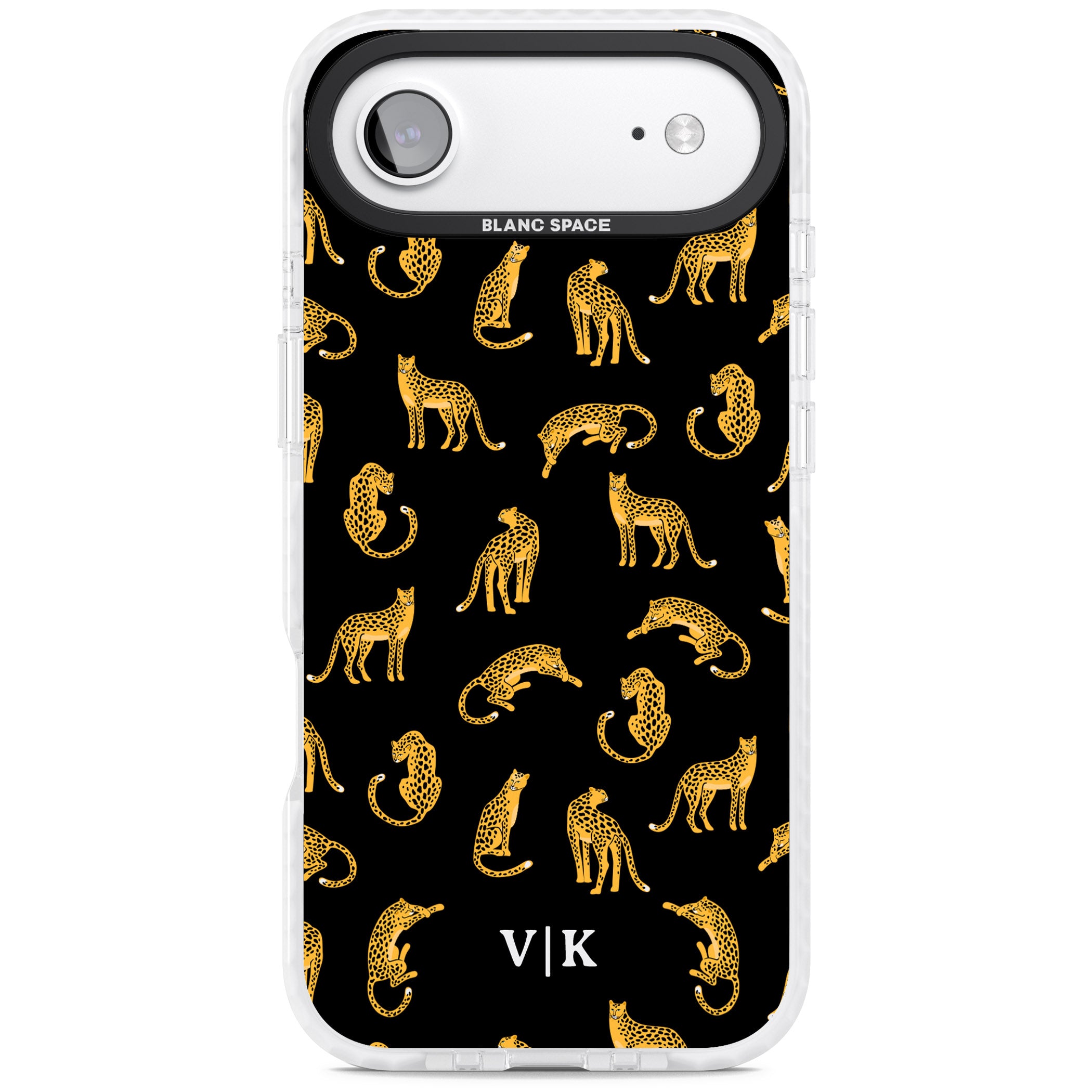 Personalised Gold Cheetah Pattern iPhone 17 Air Impact Pro Clear Phone Case