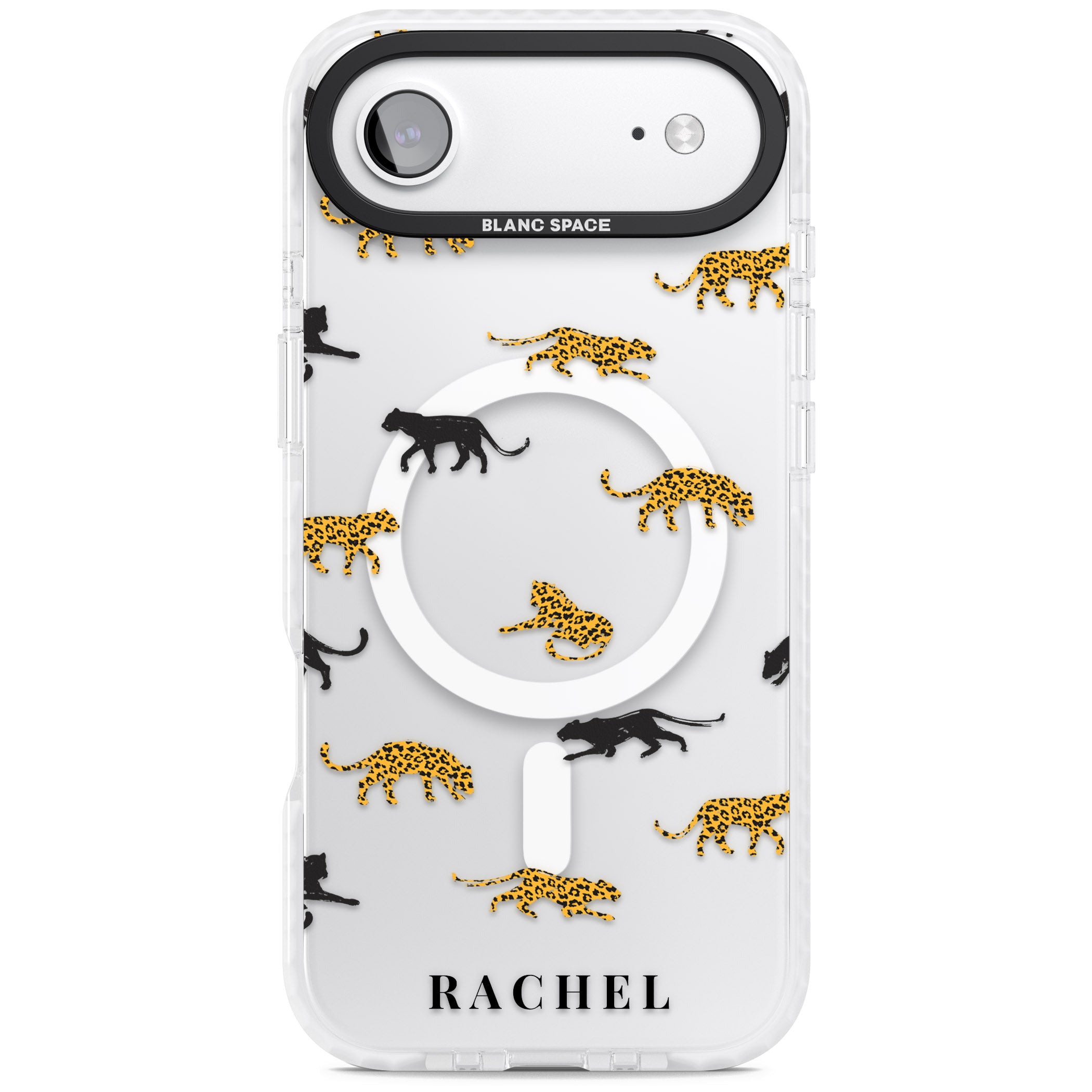 Personalised Jaguar Pattern iPhone 17 Air Impact Pro Clear Phone Case