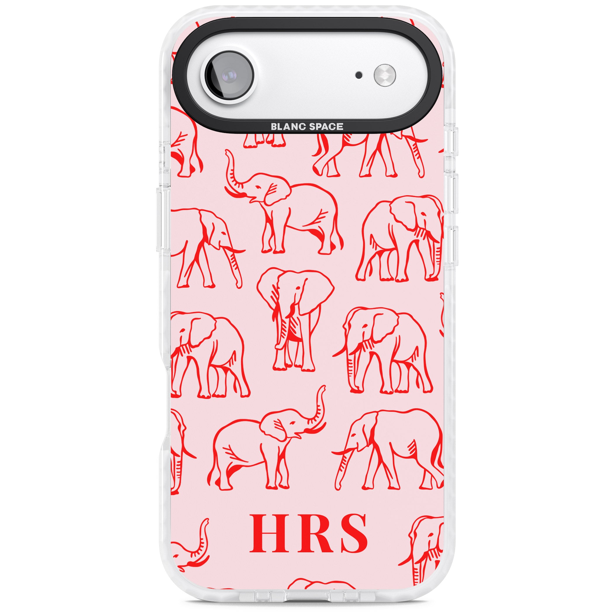 Personalised Red Elephant Outline iPhone 17 Air Impact Pro Clear Phone Case