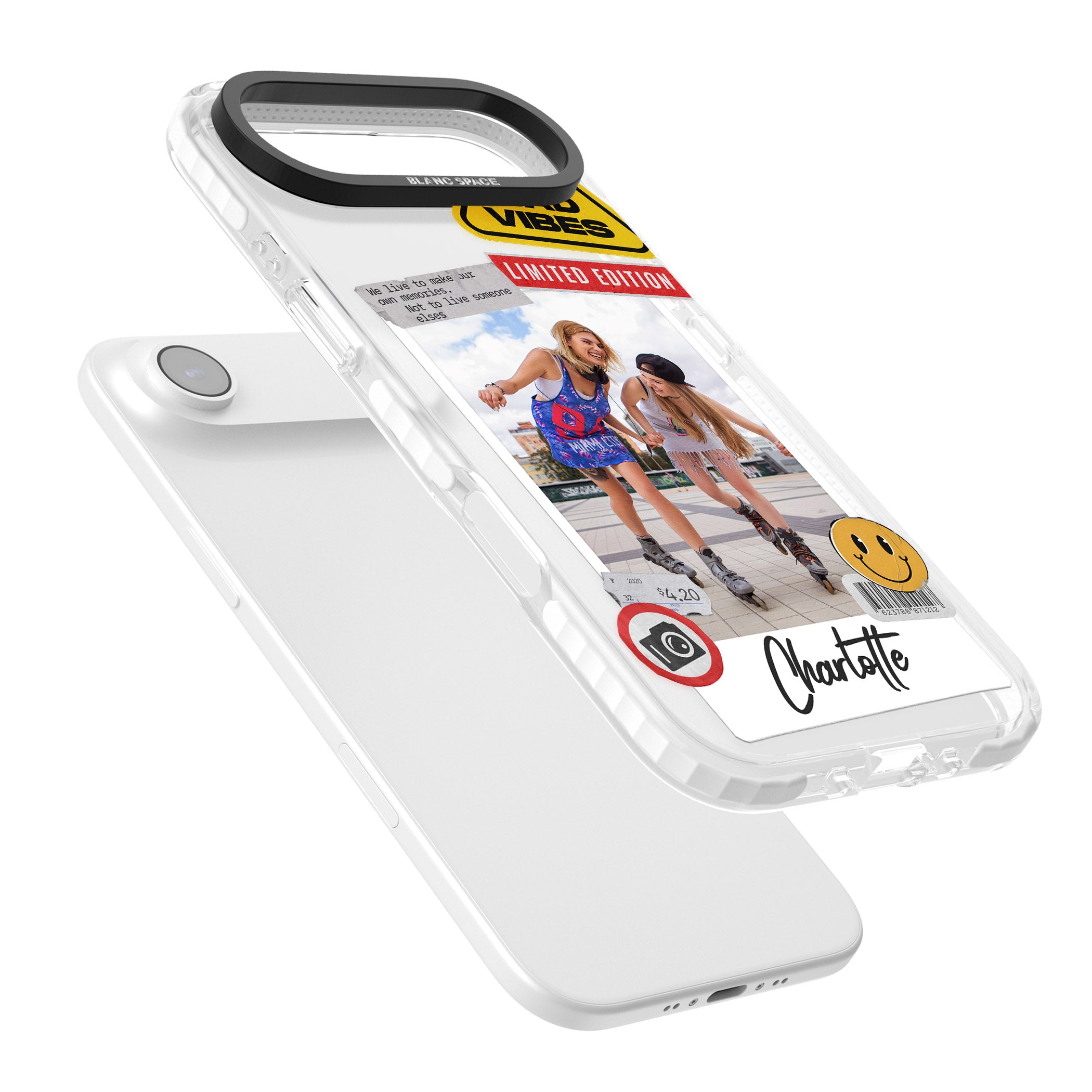 Personalised Sticker Mix Instant Photo iPhone 17 Air Impact Pro Clear Phone Case Colours