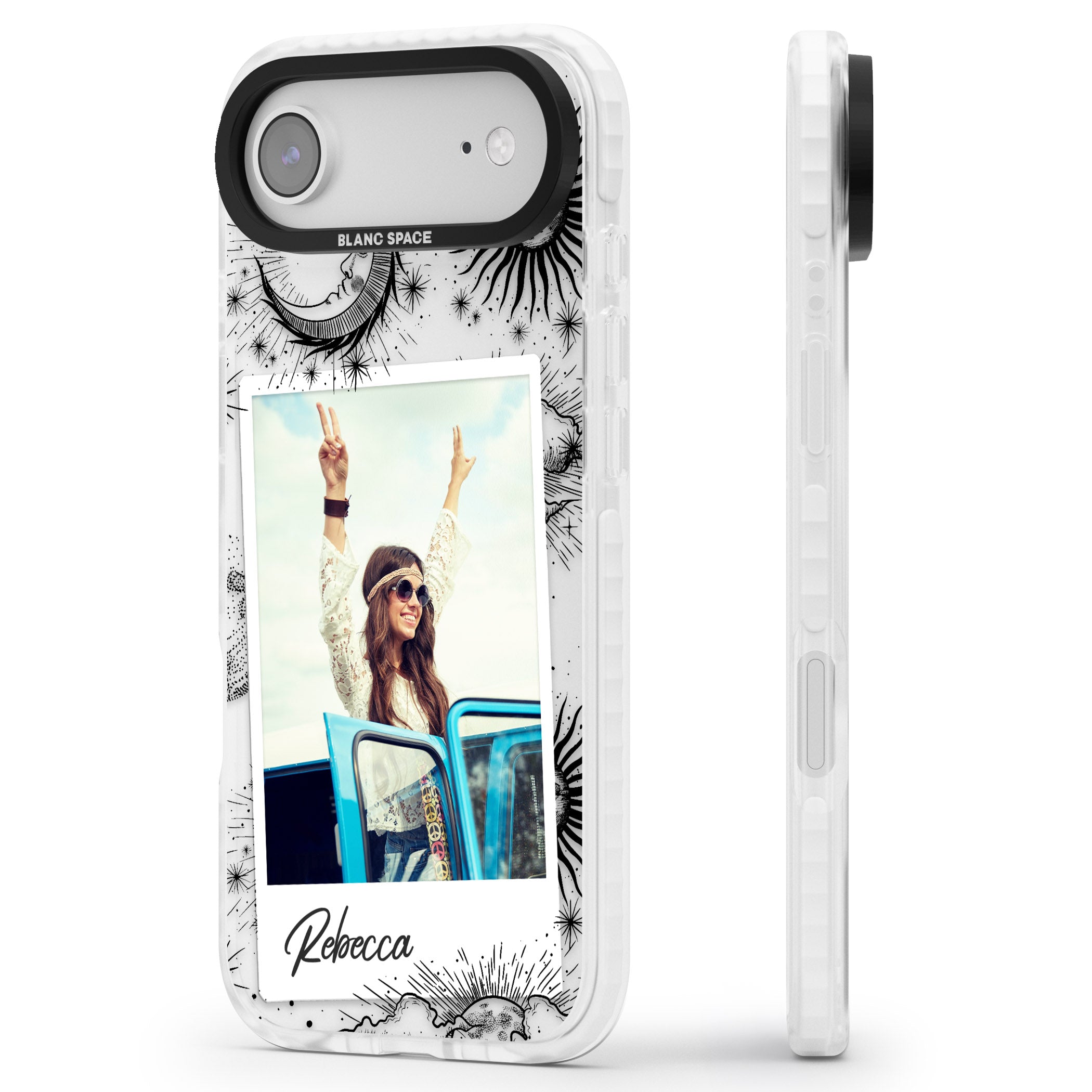 Personalised Astrology Instant Photo iPhone 17 Air Impact Pro Clear Phone Case Side Profile