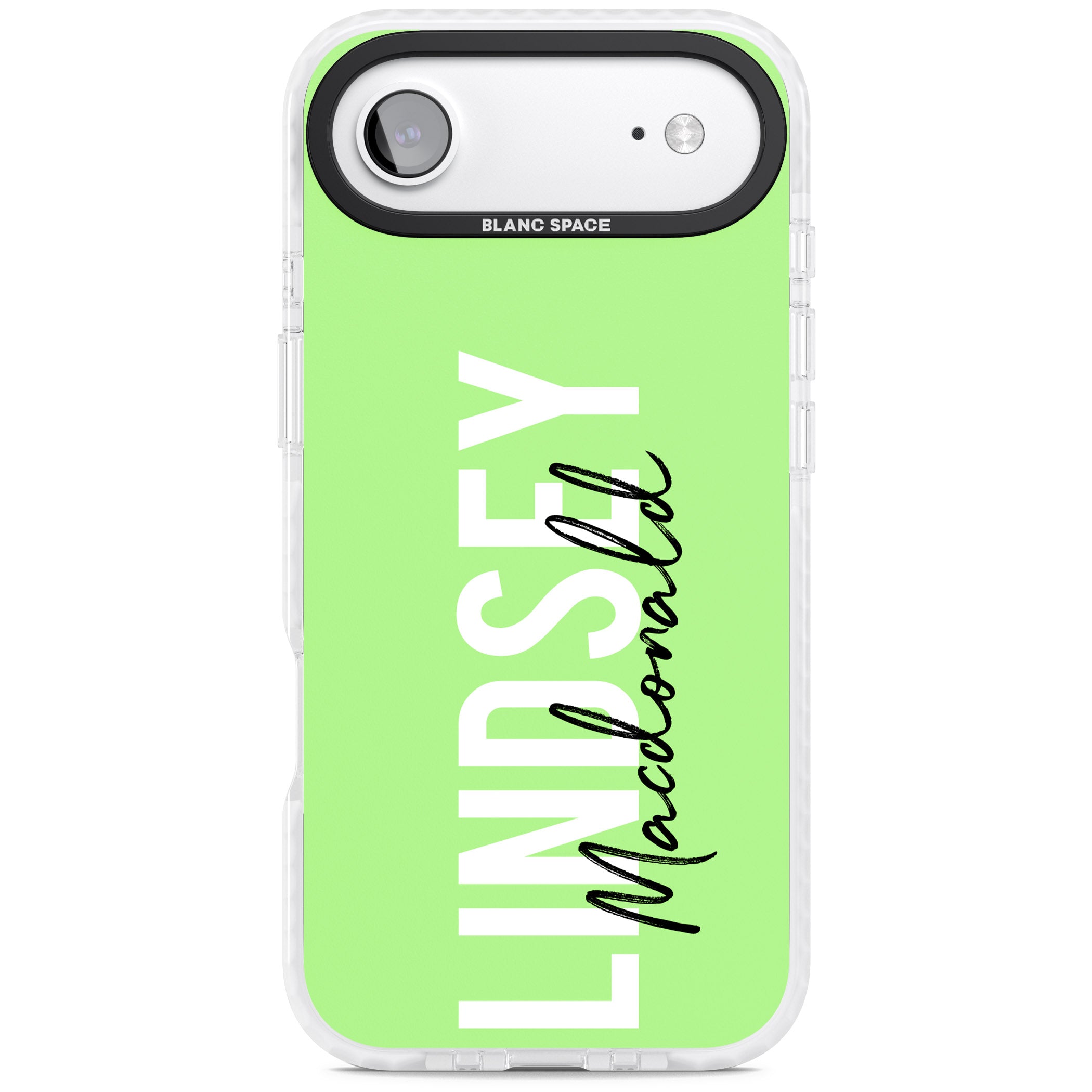 Personalised Bold Name: Lime iPhone 17 Air Impact Pro Clear Phone Case