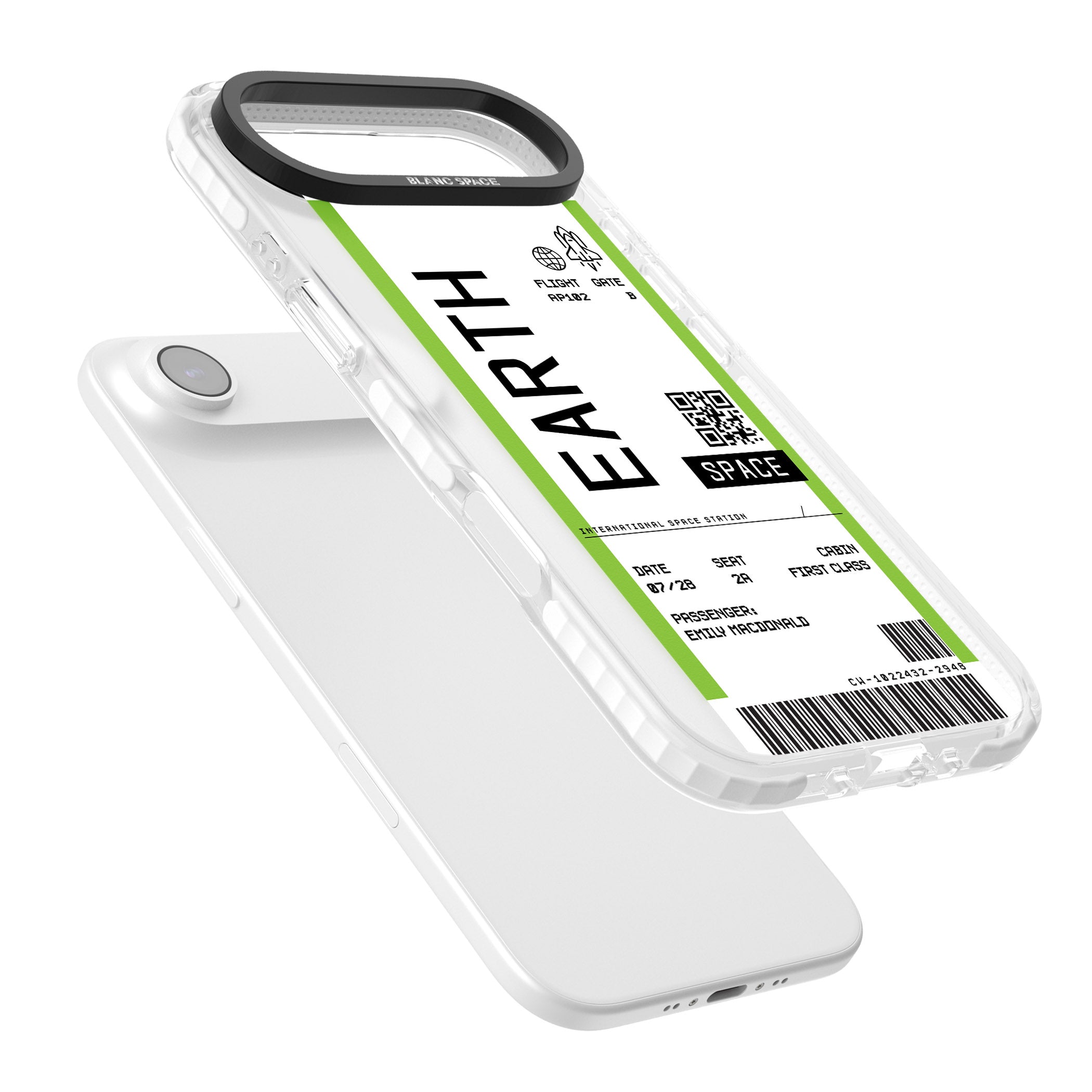 Personalised Earth Travel Ticket iPhone 17 Air Impact Pro Clear Phone Case Colours