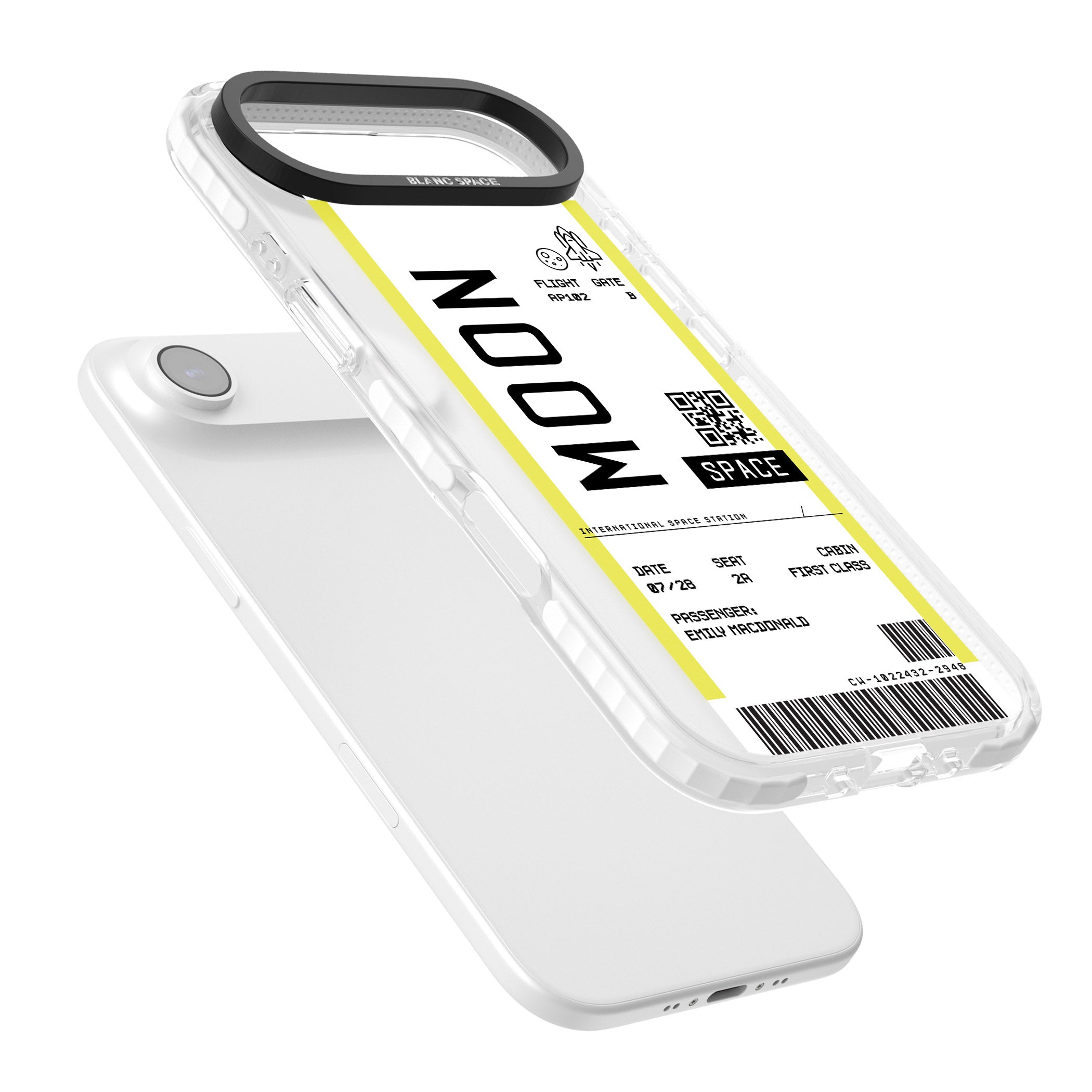 Personalised Moon Travel Ticket iPhone 17 Air Impact Pro Clear Phone Case Colours