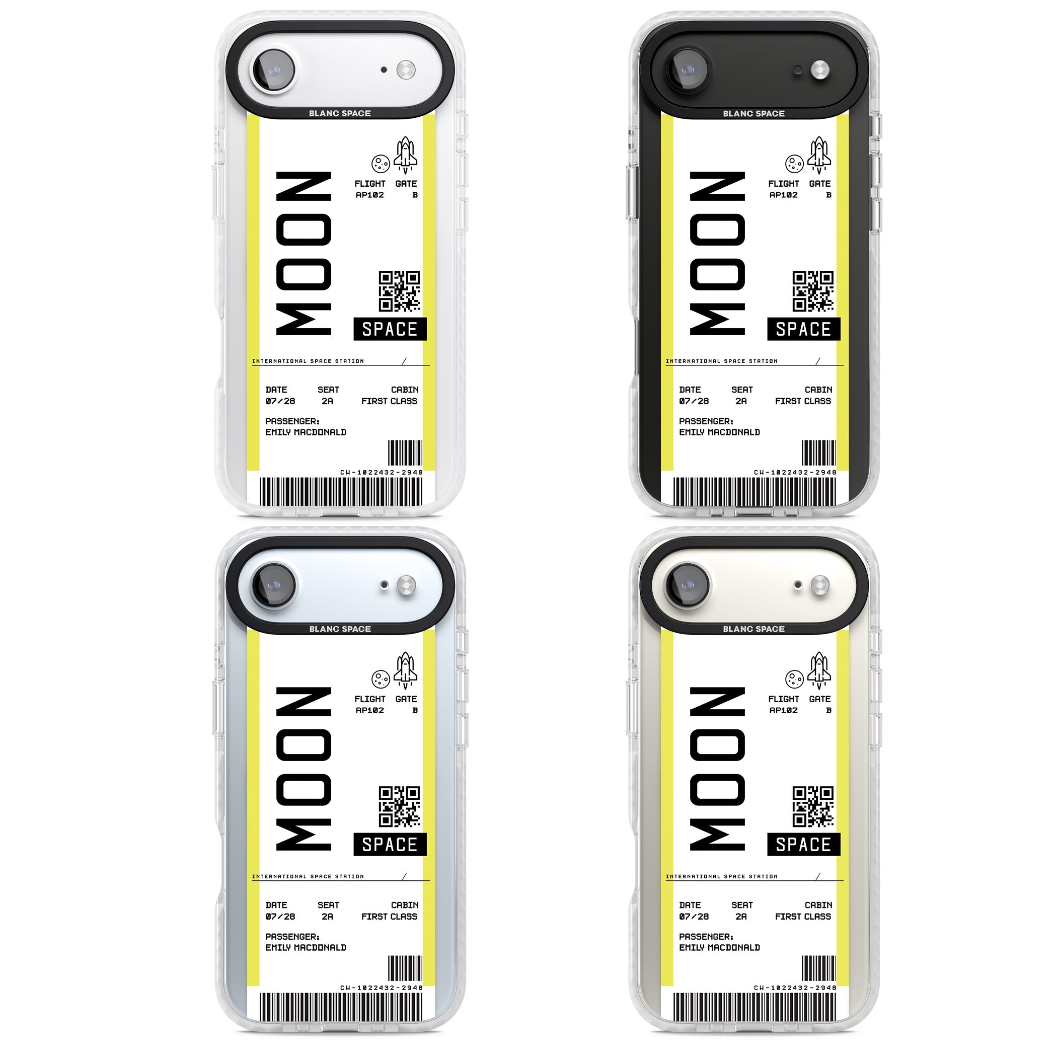 Personalised Moon Travel Ticket iPhone 17 Air Impact Pro Clear Phone Case APT Impact Protection