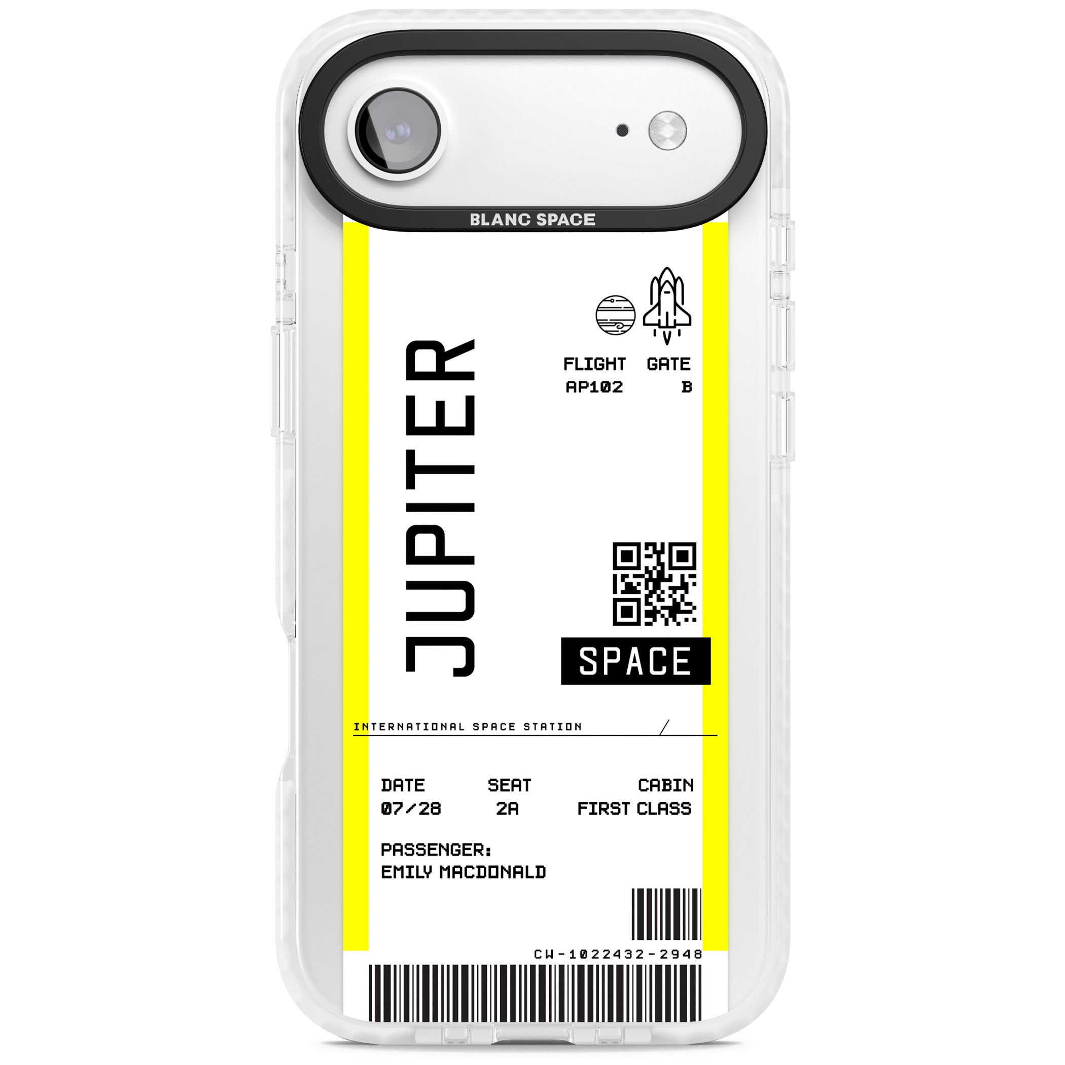 Personalised Jupiter Travel Ticket iPhone 17 Air Impact Pro Clear Phone Case