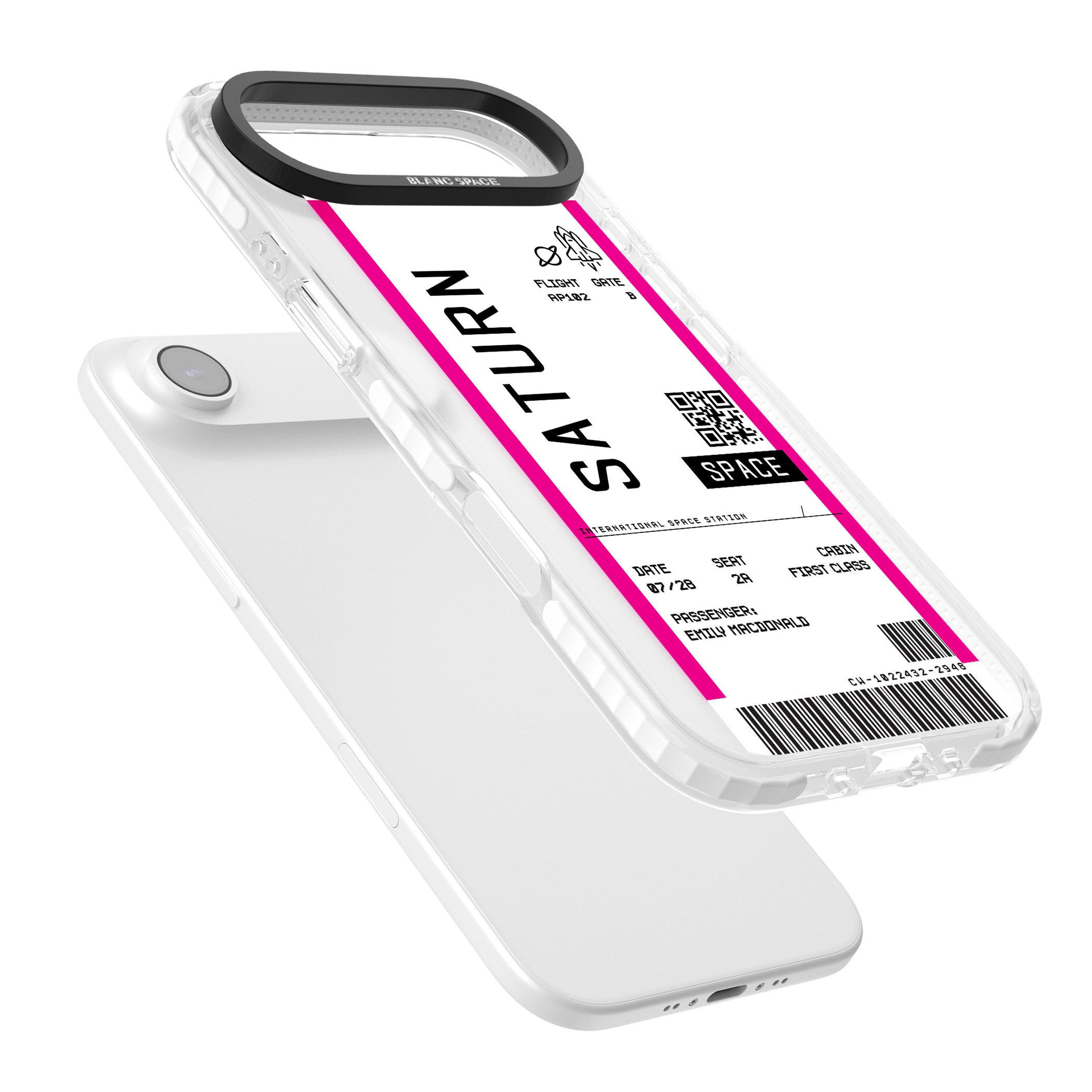 Personalised Saturn Travel Ticket iPhone 17 Air Impact Pro Clear Phone Case Colours
