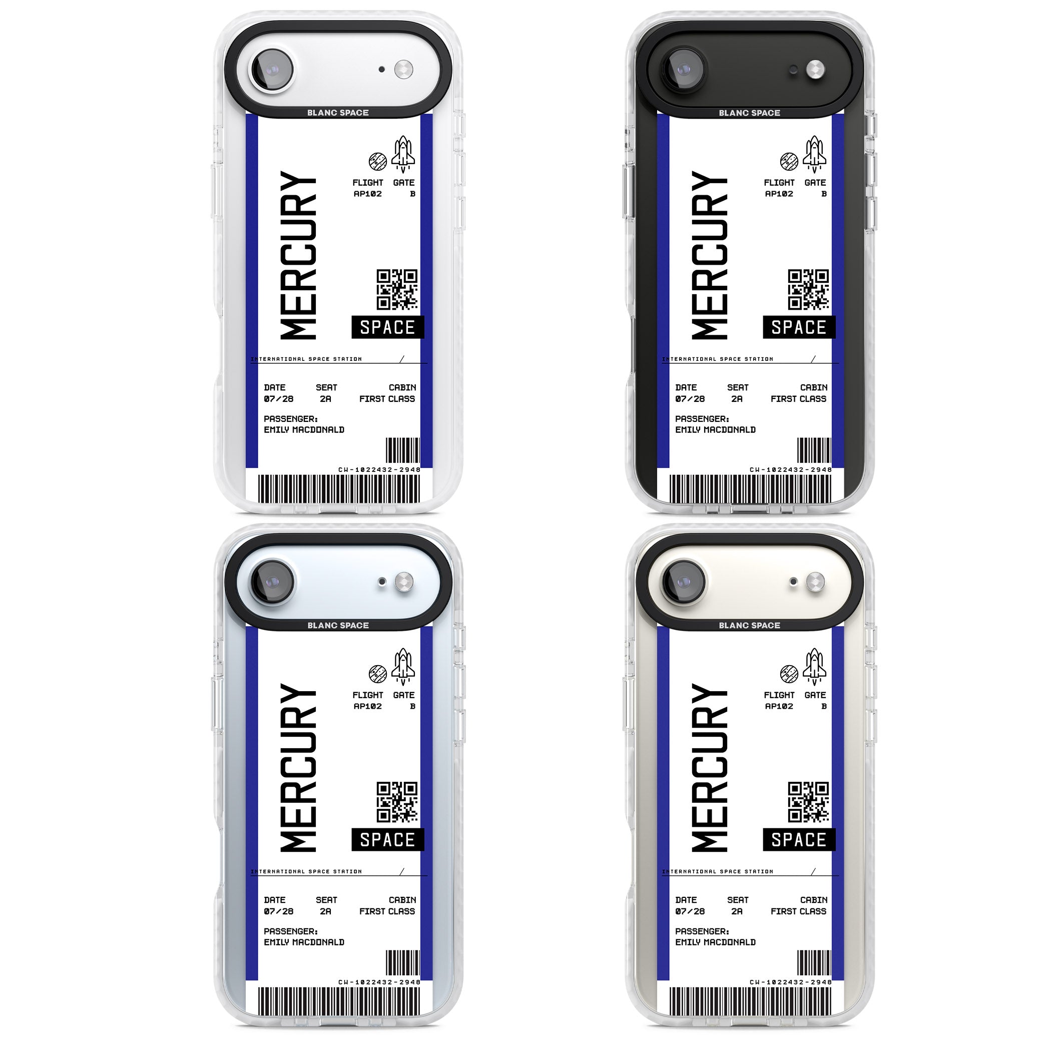 Personalised Mercury Travel Ticket iPhone 17 Air Impact Pro Clear Phone Case APT Impact Protection