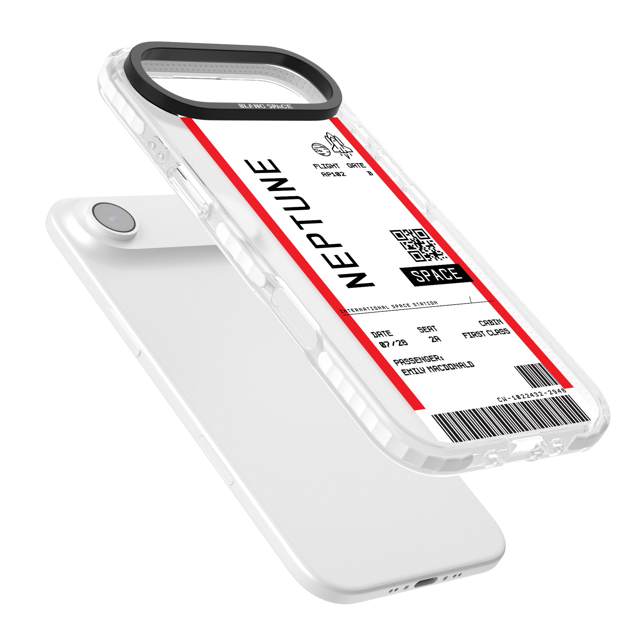Personalised Neptune Travel Ticket iPhone 17 Air Impact Pro Clear Phone Case Colours