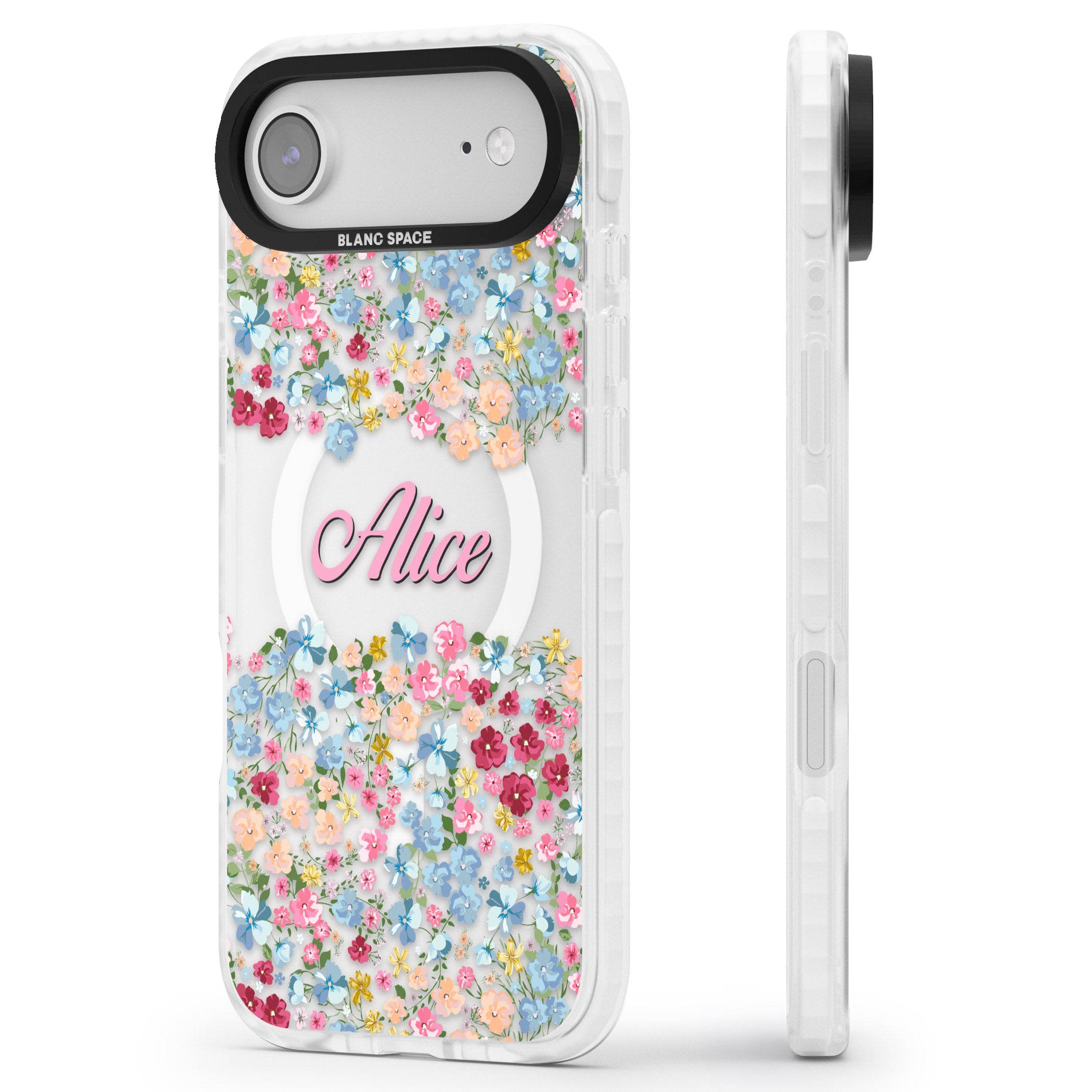 Personalised Venetian Meadow iPhone 17 Air Impact Pro Clear Phone Case Side Profile