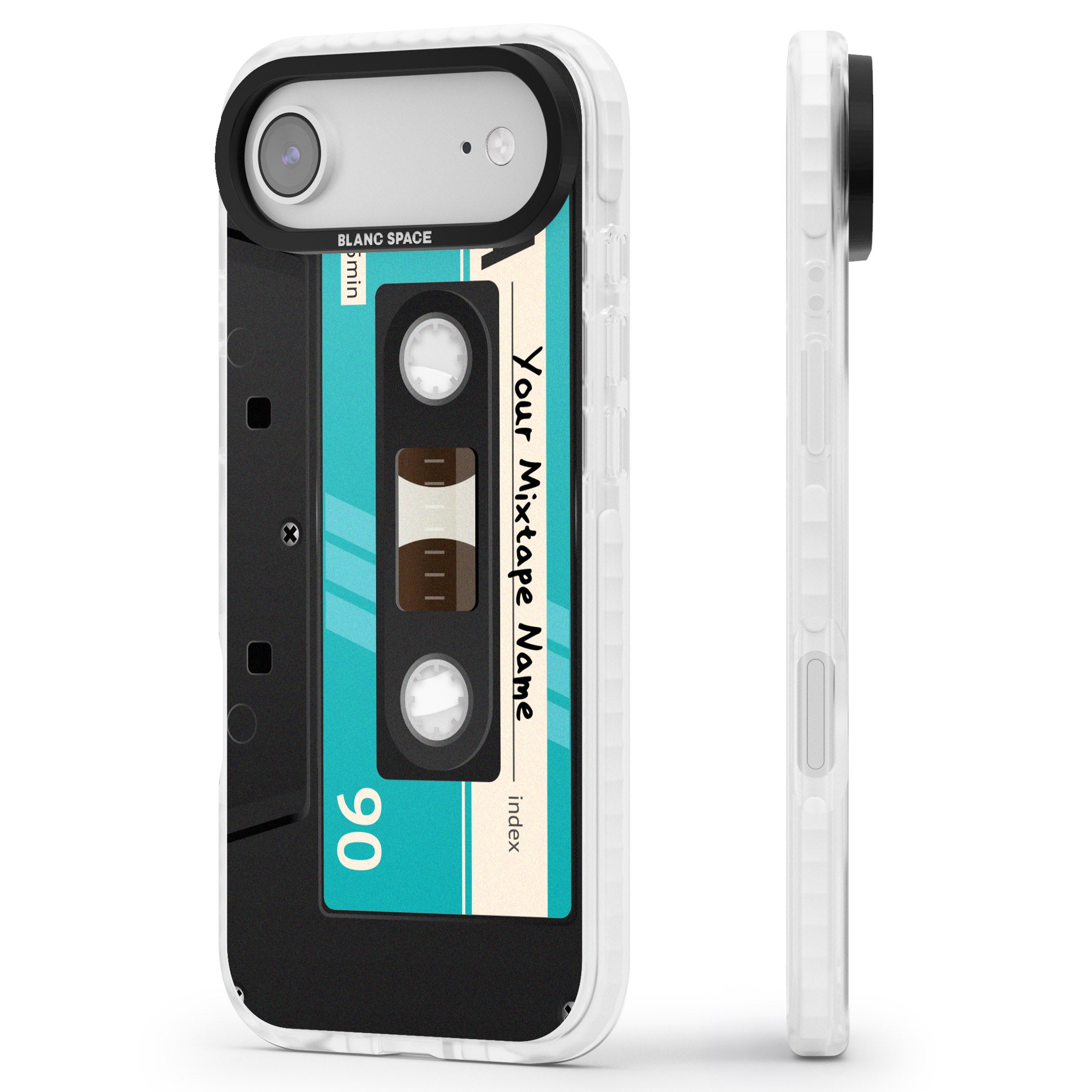 Personalised Retro Mixtape Dark iPhone 17 Air Impact Pro Clear Phone Case Side Profile