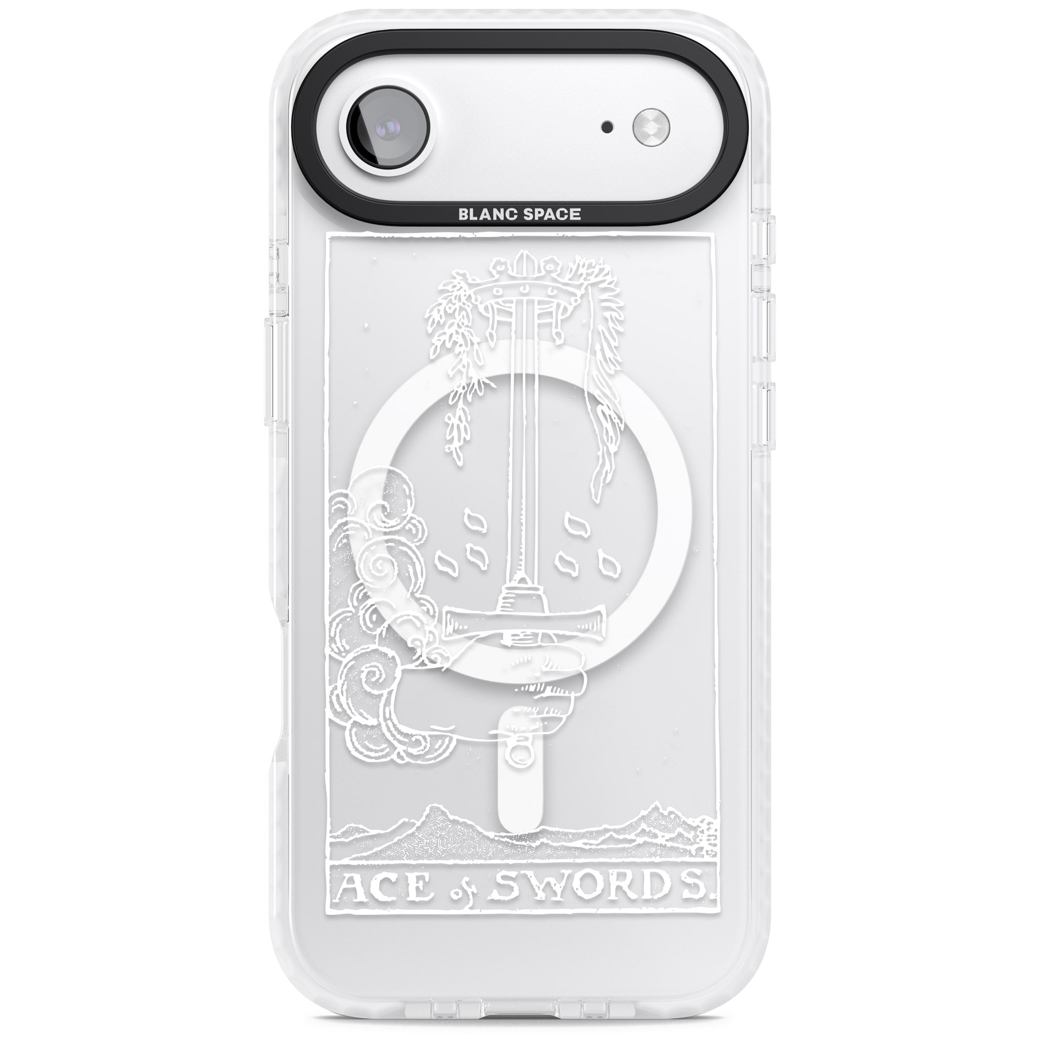 Personalised Ace Of Swords Tarot Card (White) iPhone 17 Air Impact Pro Clear Phone Case