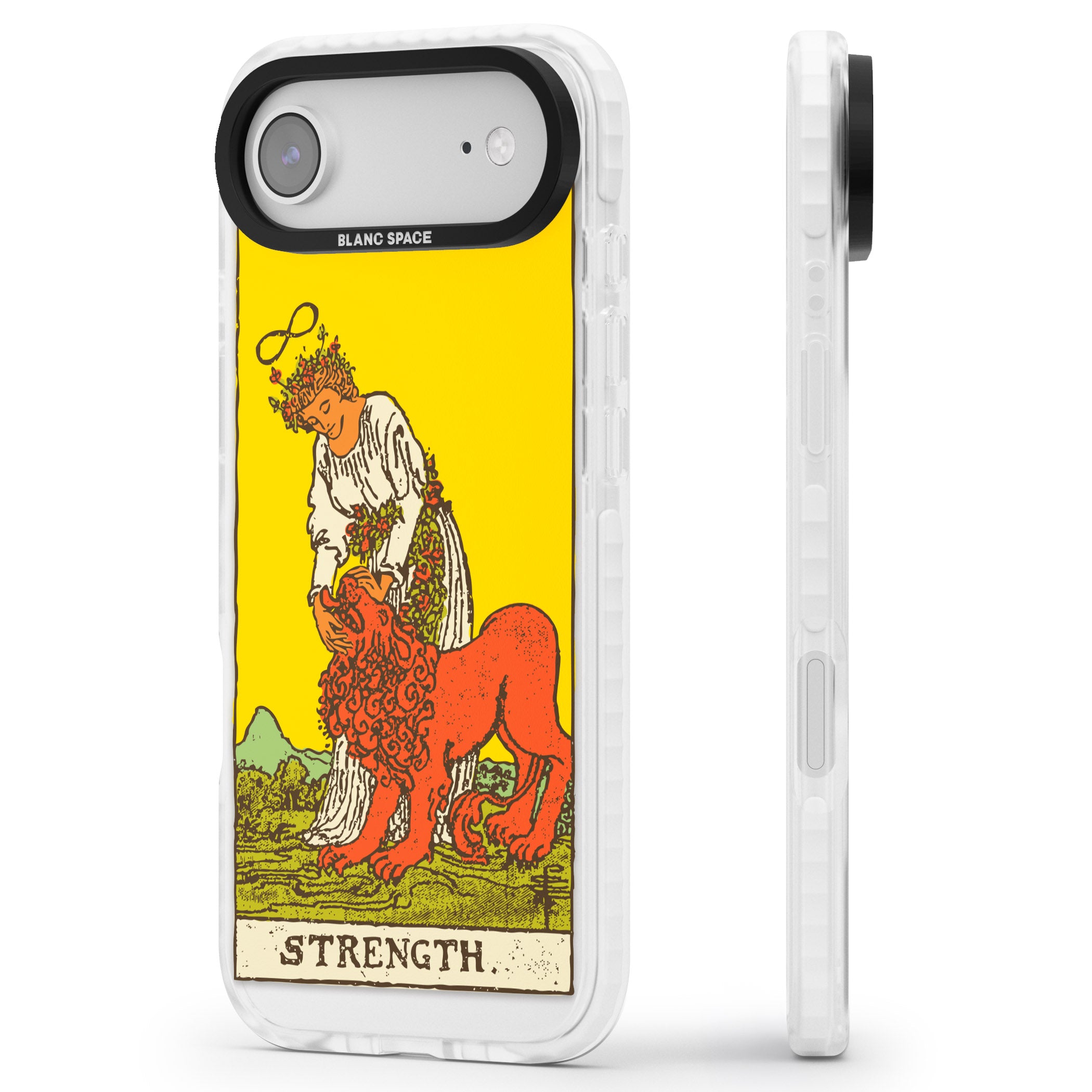 Personalised Strength Tarot Card (Color) iPhone 17 Air Impact Pro Clear Phone Case Side Profile