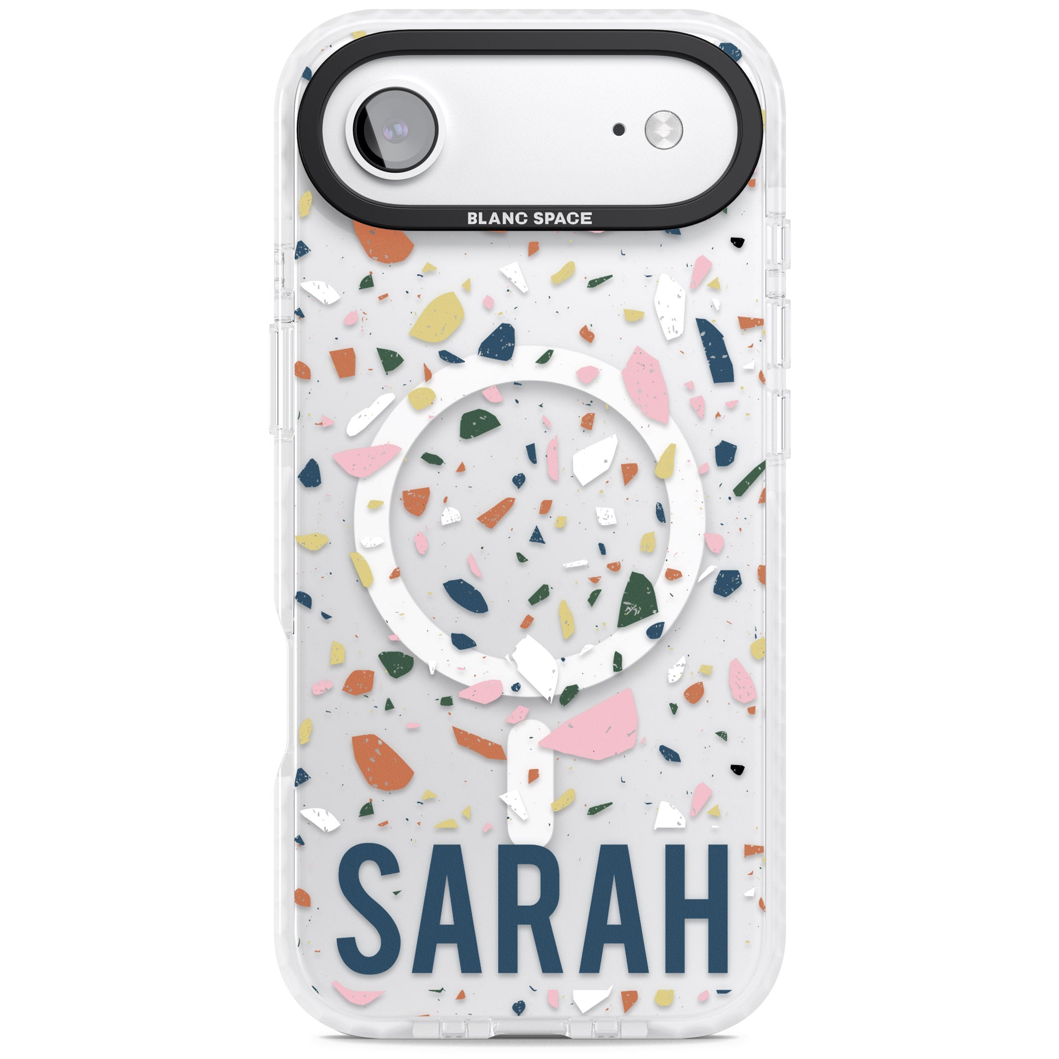 Personalised Terrazzo iPhone 17 Air Impact Pro Clear Phone Case