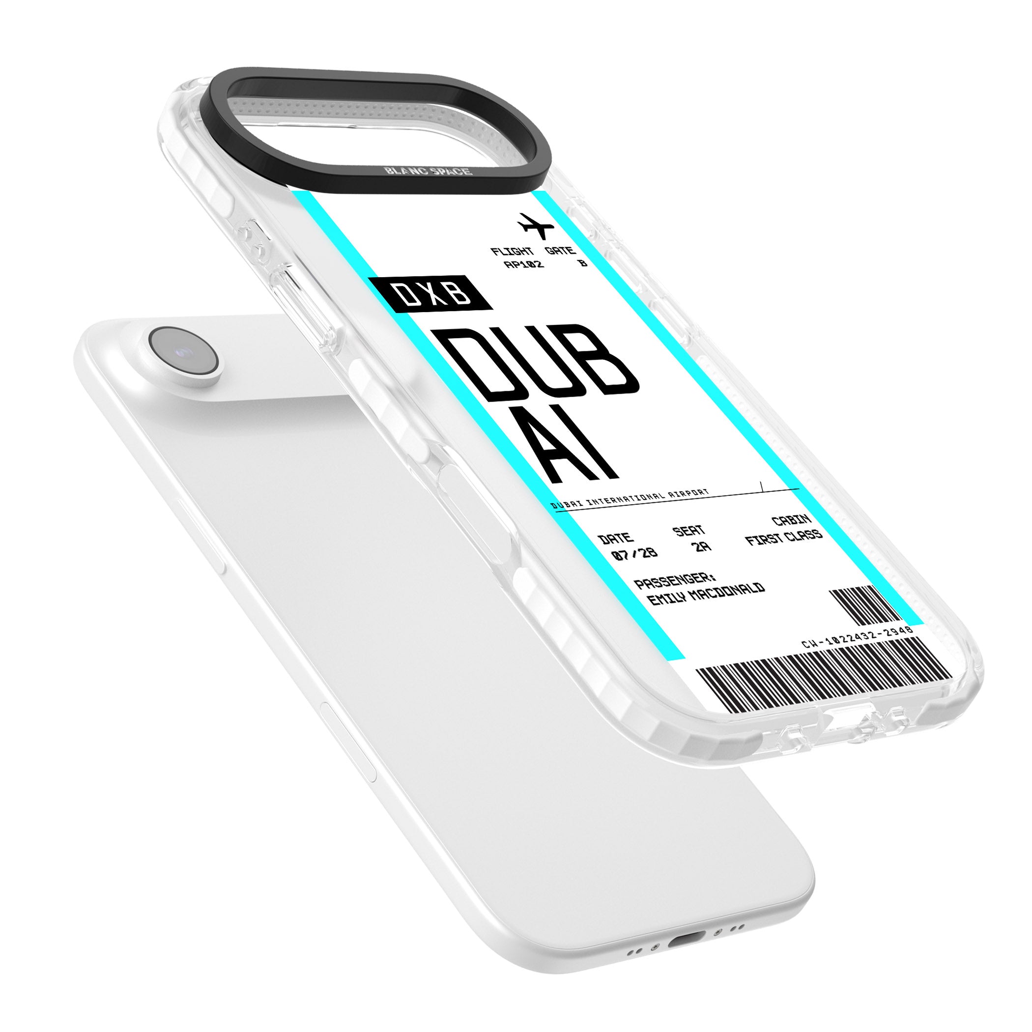 Personalised Dubai Boarding Pass iPhone 17 Air Impact Pro Clear Phone Case Colours