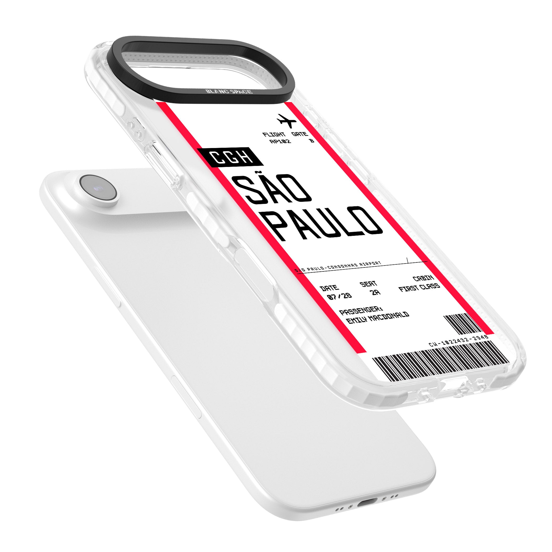 Personalised São Paulo Boarding Pass iPhone 17 Air Impact Pro Clear Phone Case Colours