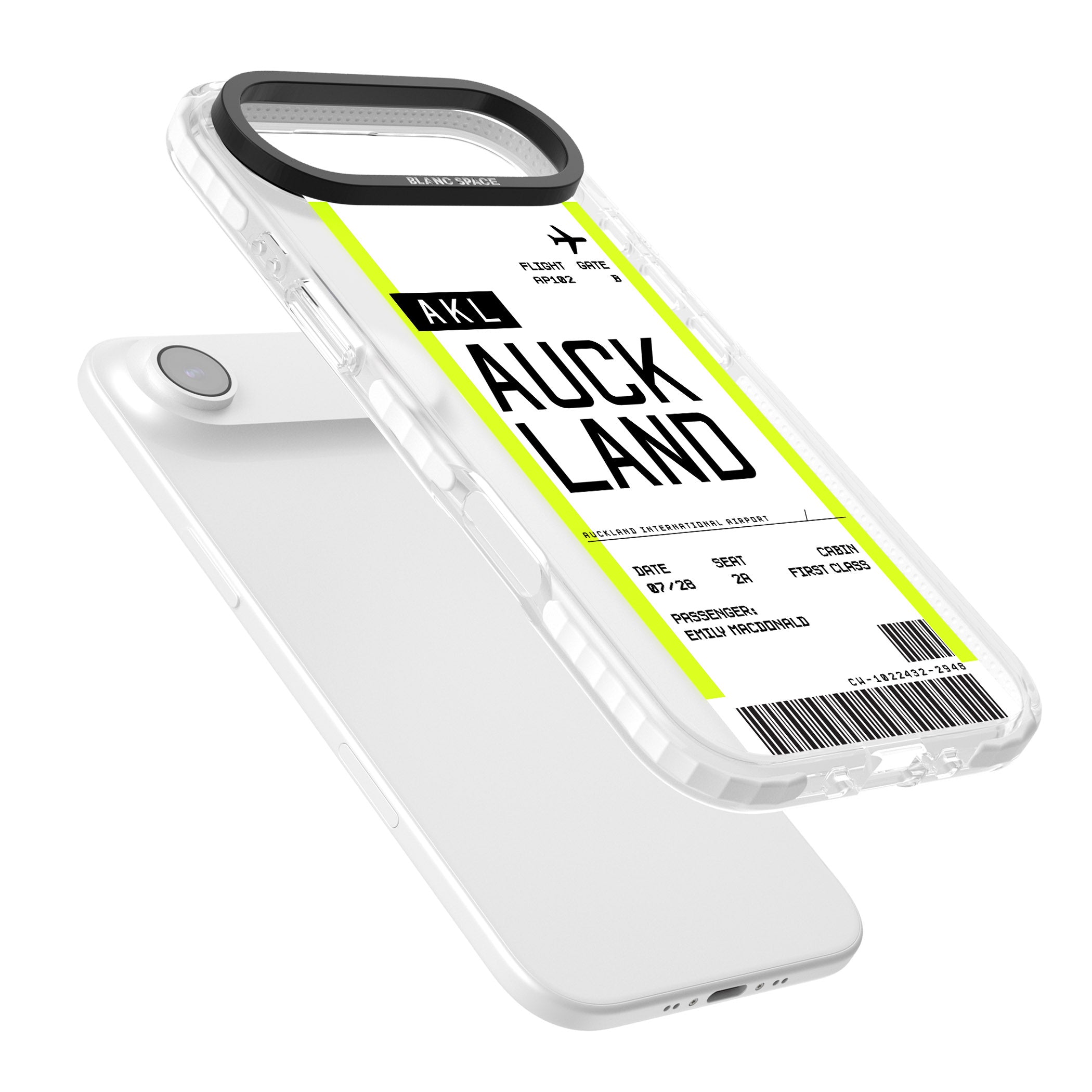 Personalised Auckland Boarding Pass iPhone 17 Air Impact Pro Clear Phone Case Colours